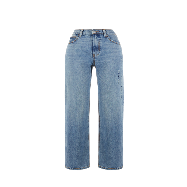 Shop Alexander Wang Washed Denim 5-pocket Jeans In Blue