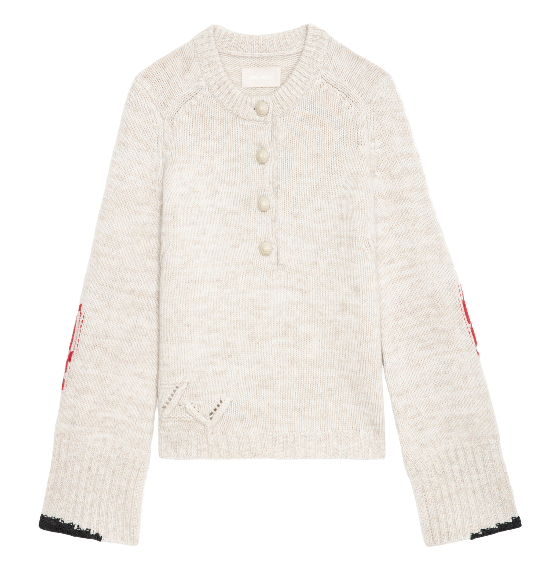 Pull col rond en laine et cachemire halty ZADIG&VOLTAIRE Beige