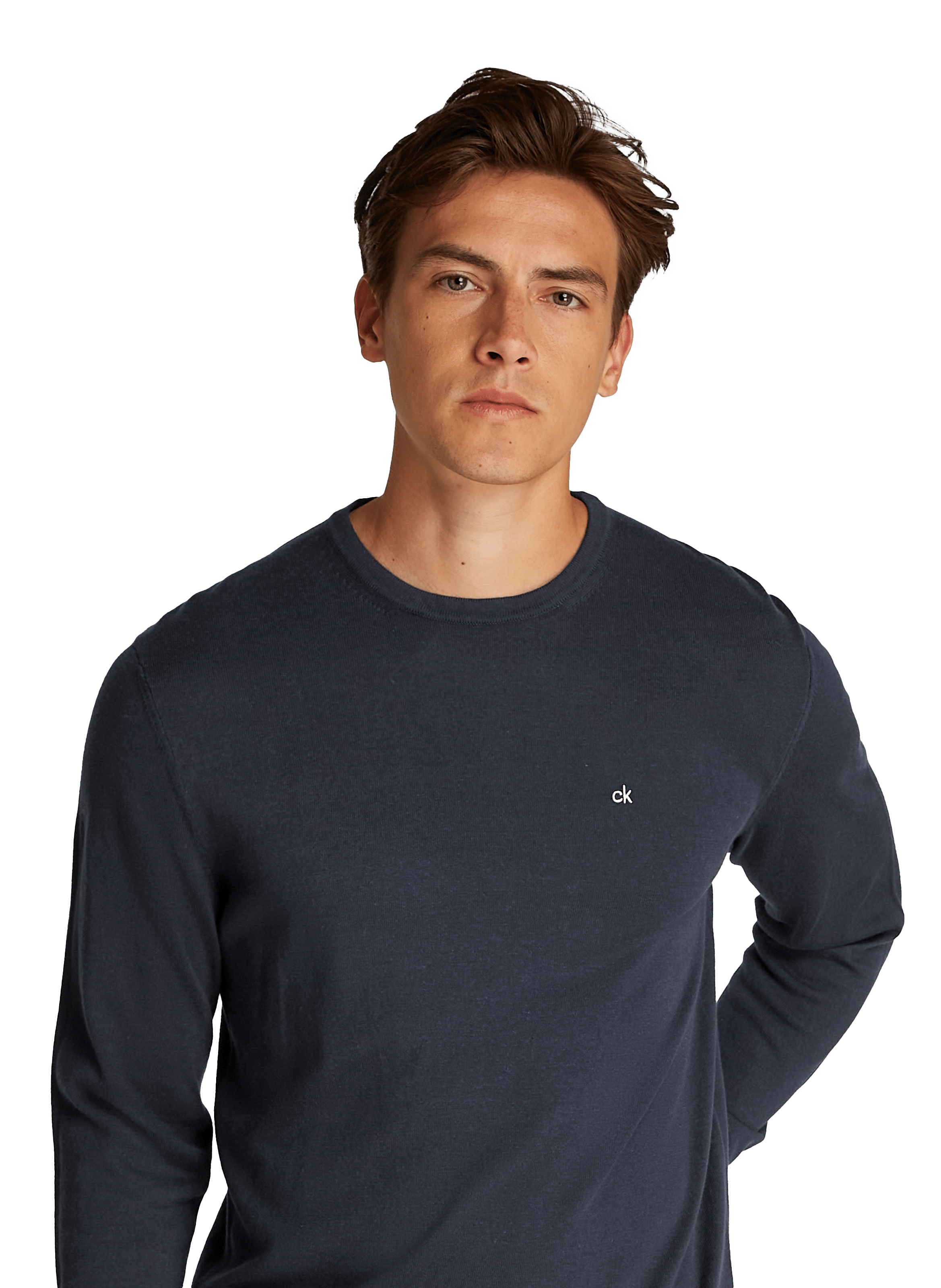 Pull en coton et soie CALVIN KLEIN Bleu