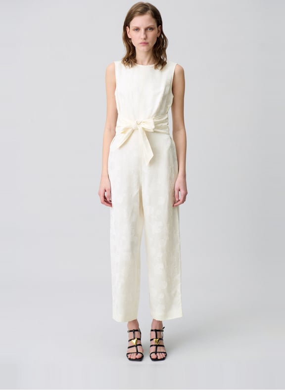 Combinaison col rond ceinturée Beige by CLAUDIE PIERLOT CLAUDIE PIERLOT Combinaison col rond ceinturée Beige
