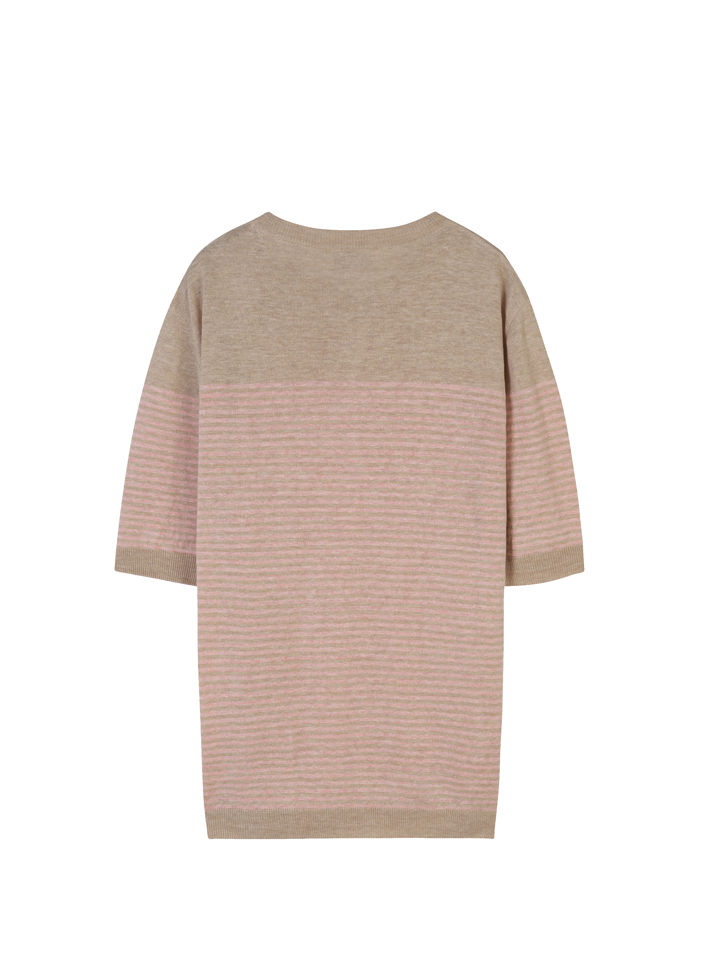 Striped linen T-shirt LARDINI Pink
