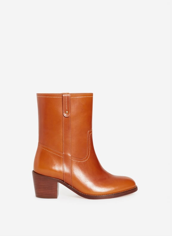 Bottines en cuir à tannage végétal Marron by VANESSA BRUNO VANESSA BRUNO Bottines en cuir à tannage végétal Marron