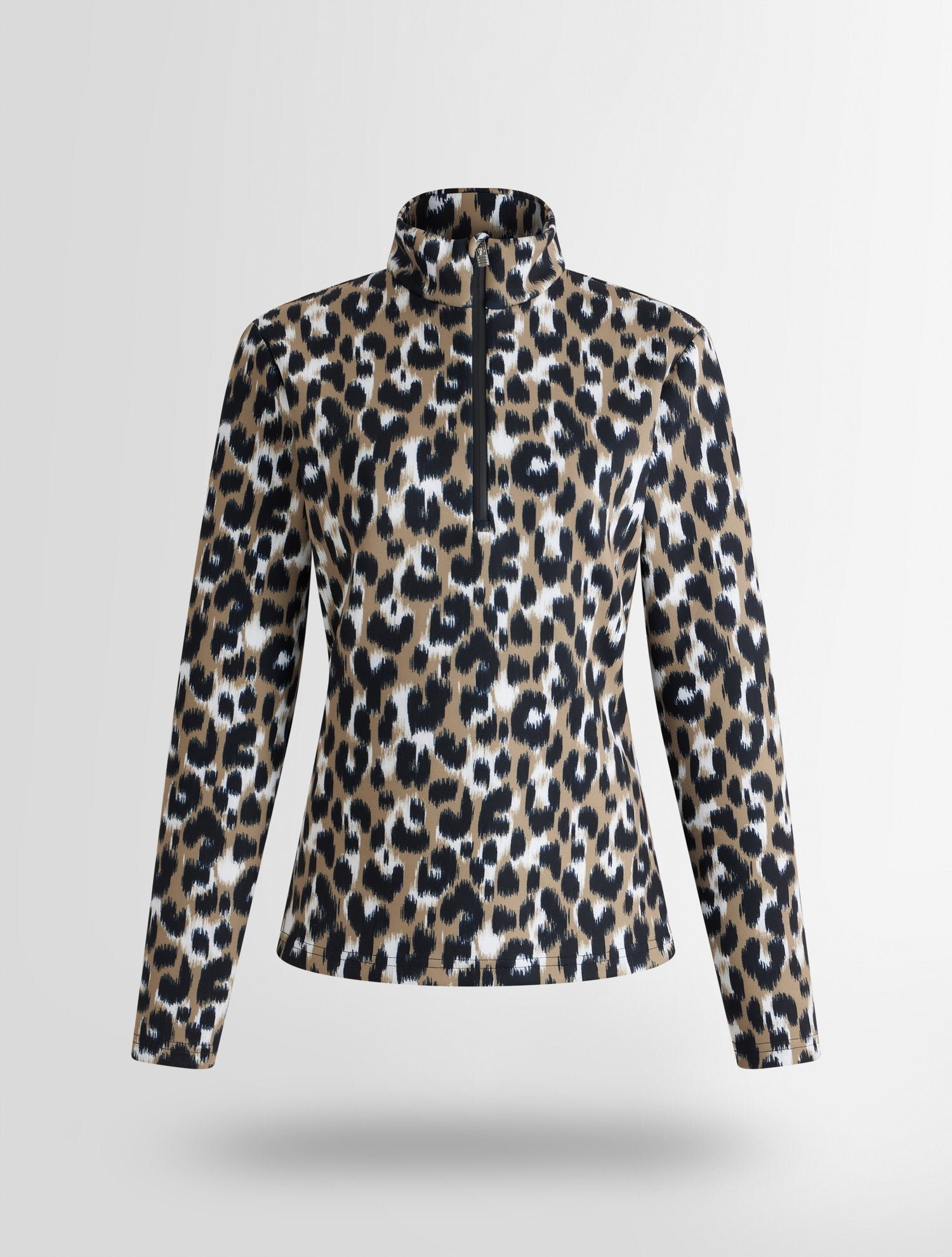 Sous pull de ski orion leopard col montant coupe ajustée FUSALP Beige