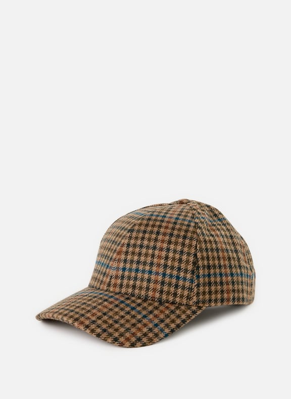 Houndstooth cashmere cap Multicolour by VARSITY VARSITY Houndstooth cashmere cap Multicolour