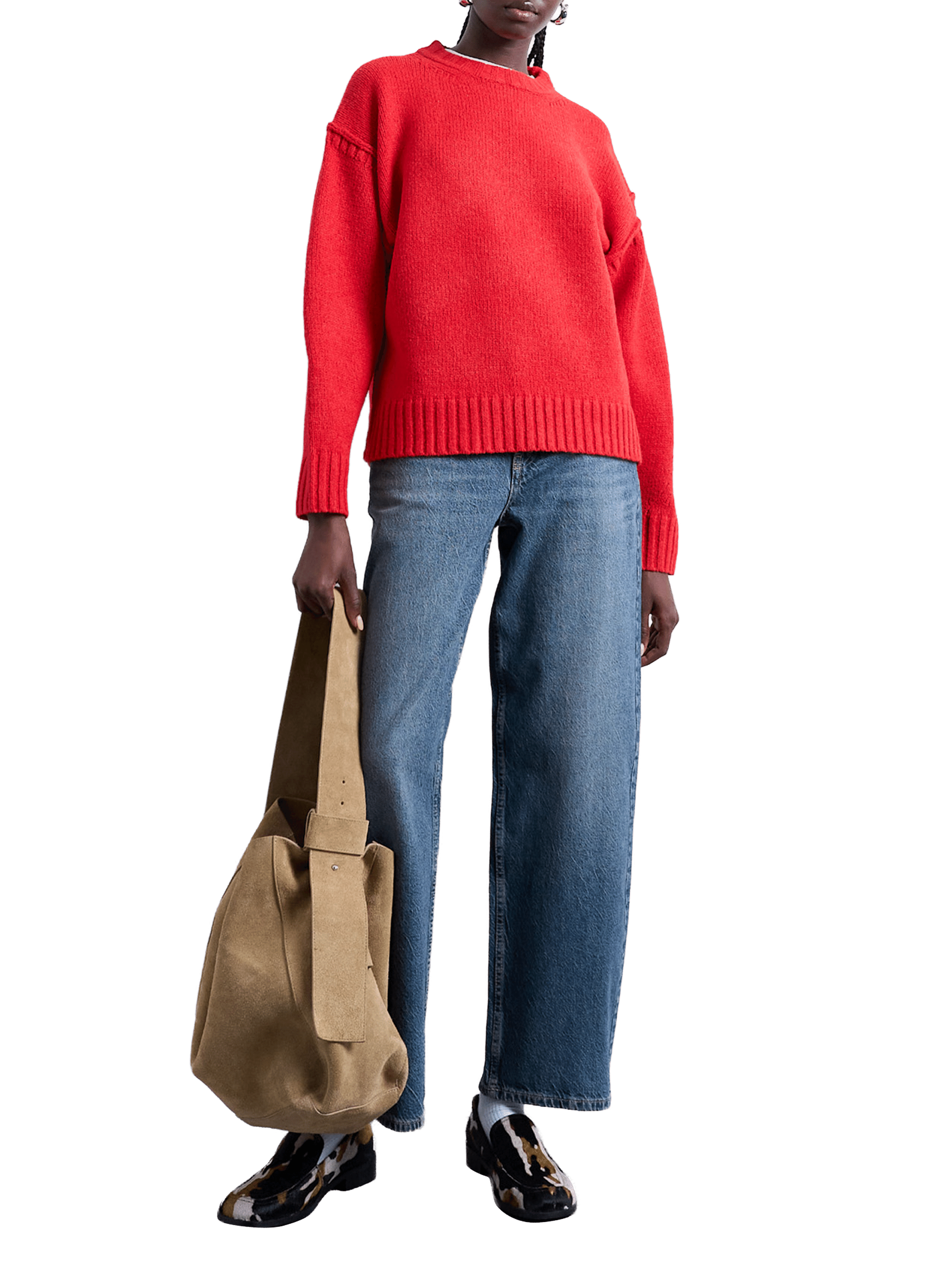 Pull ample uni TOPSHOP Rouge