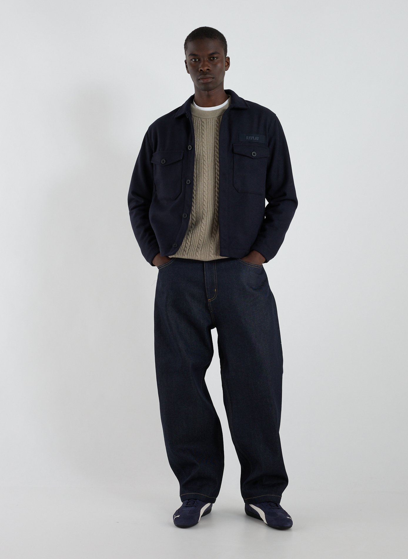 Veste chemise unie REPLAY Bleu