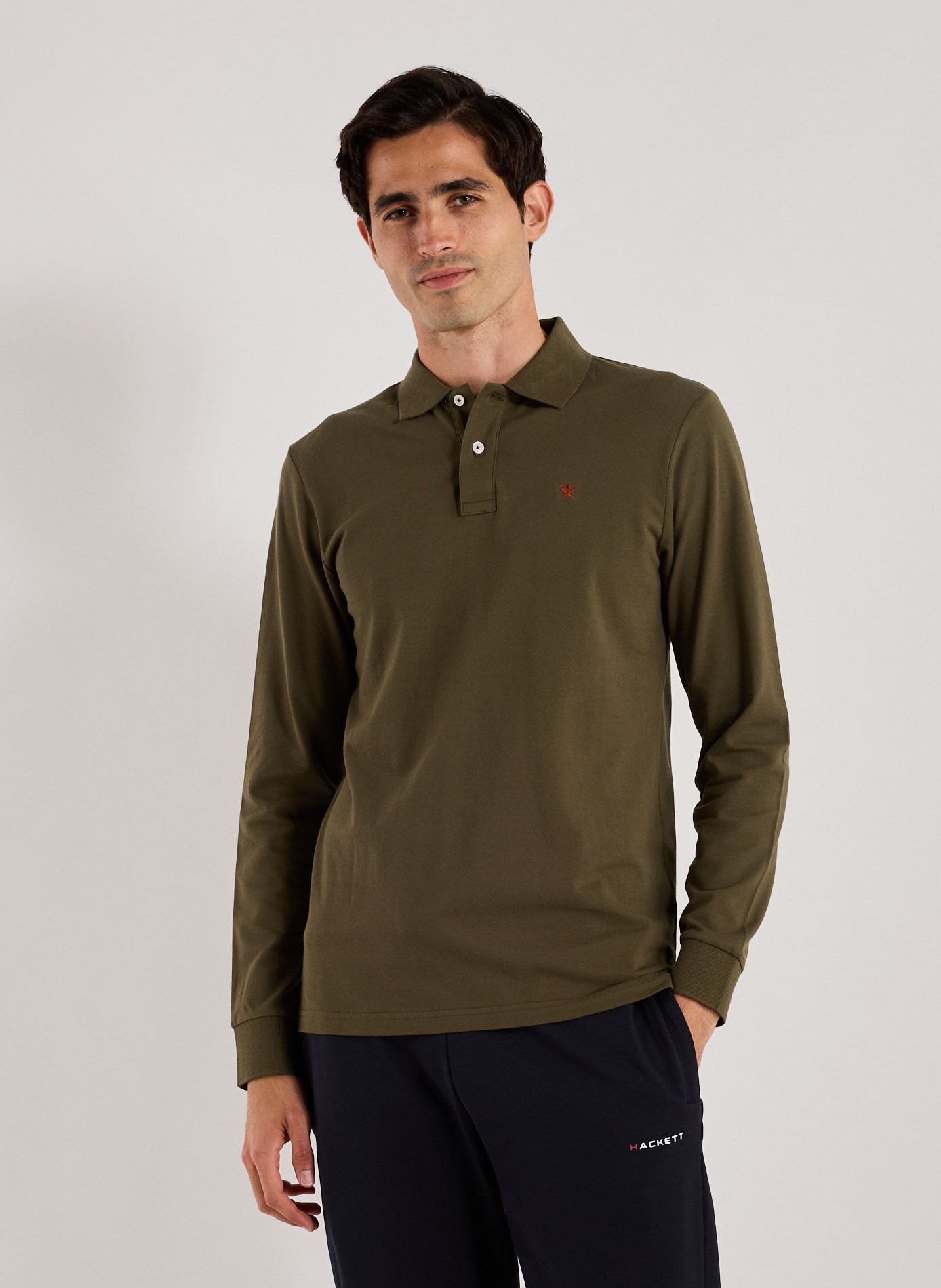 HACKETT Long sleeve polo shirt Green