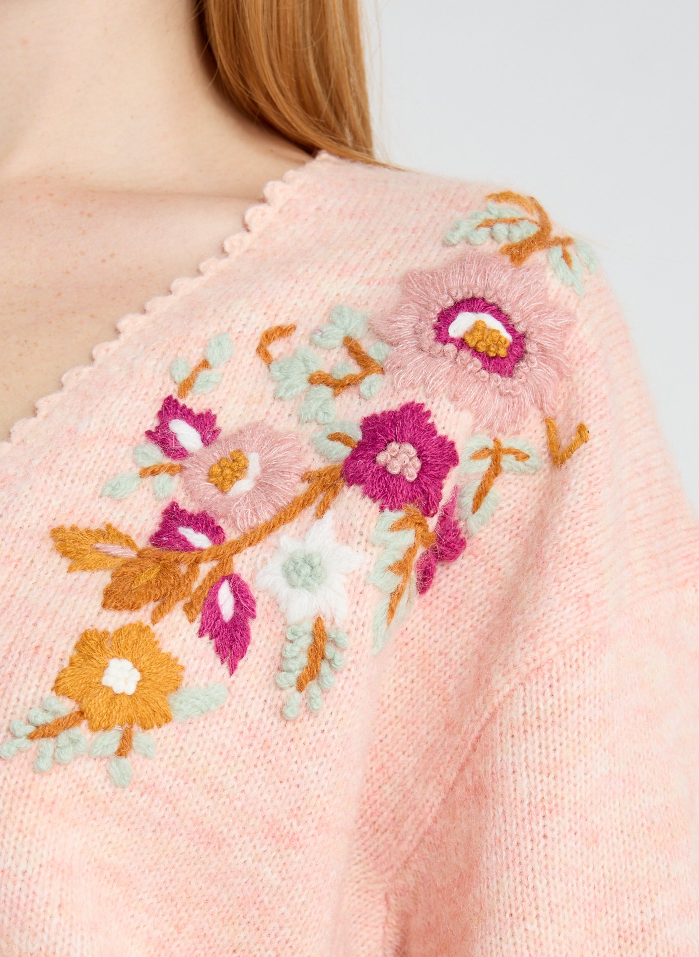 Cardigan ample brodé LOUISE MISHA Rose