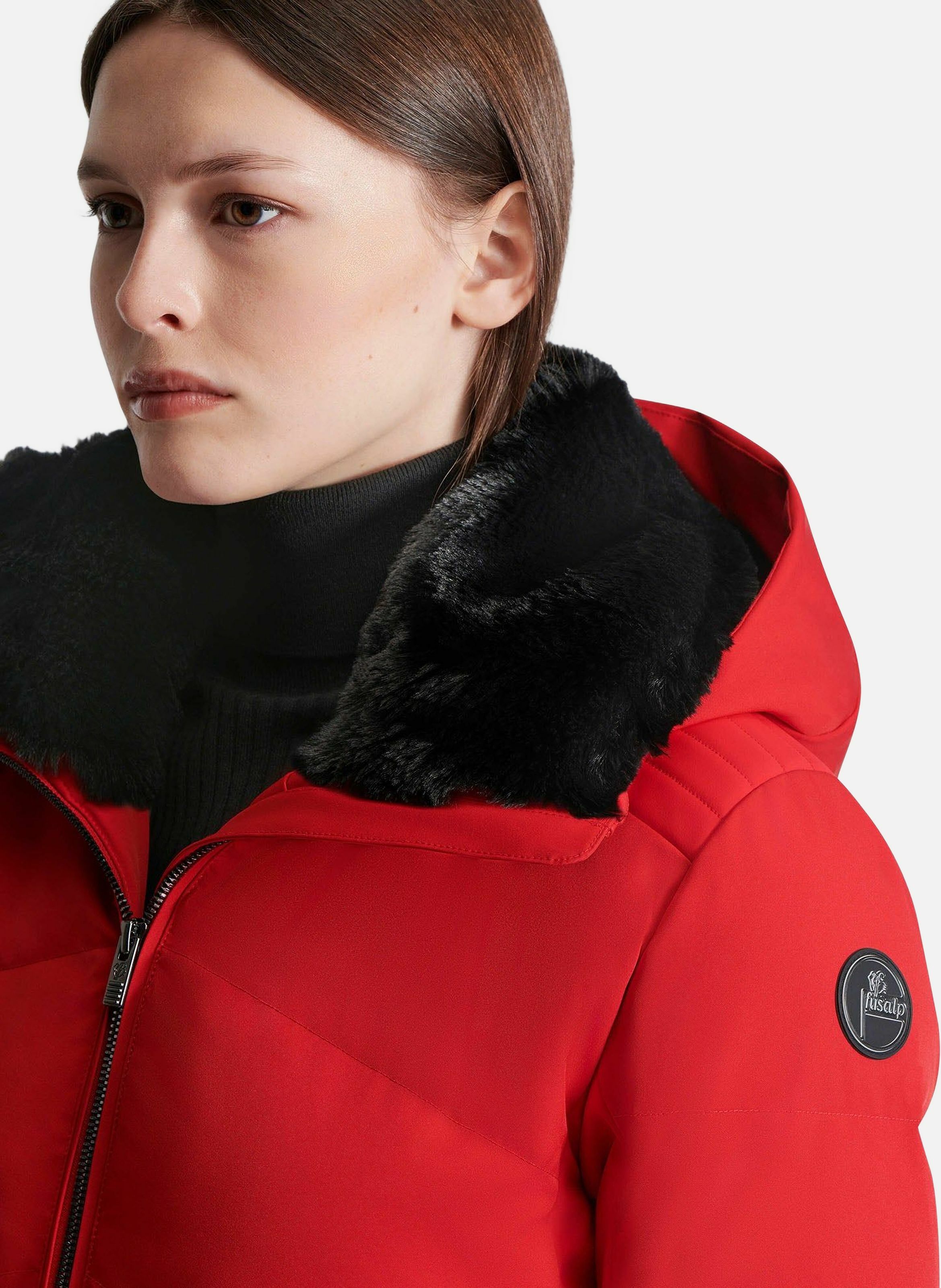 Veste de ski avery col montant coupe regular FUSALP Rouge