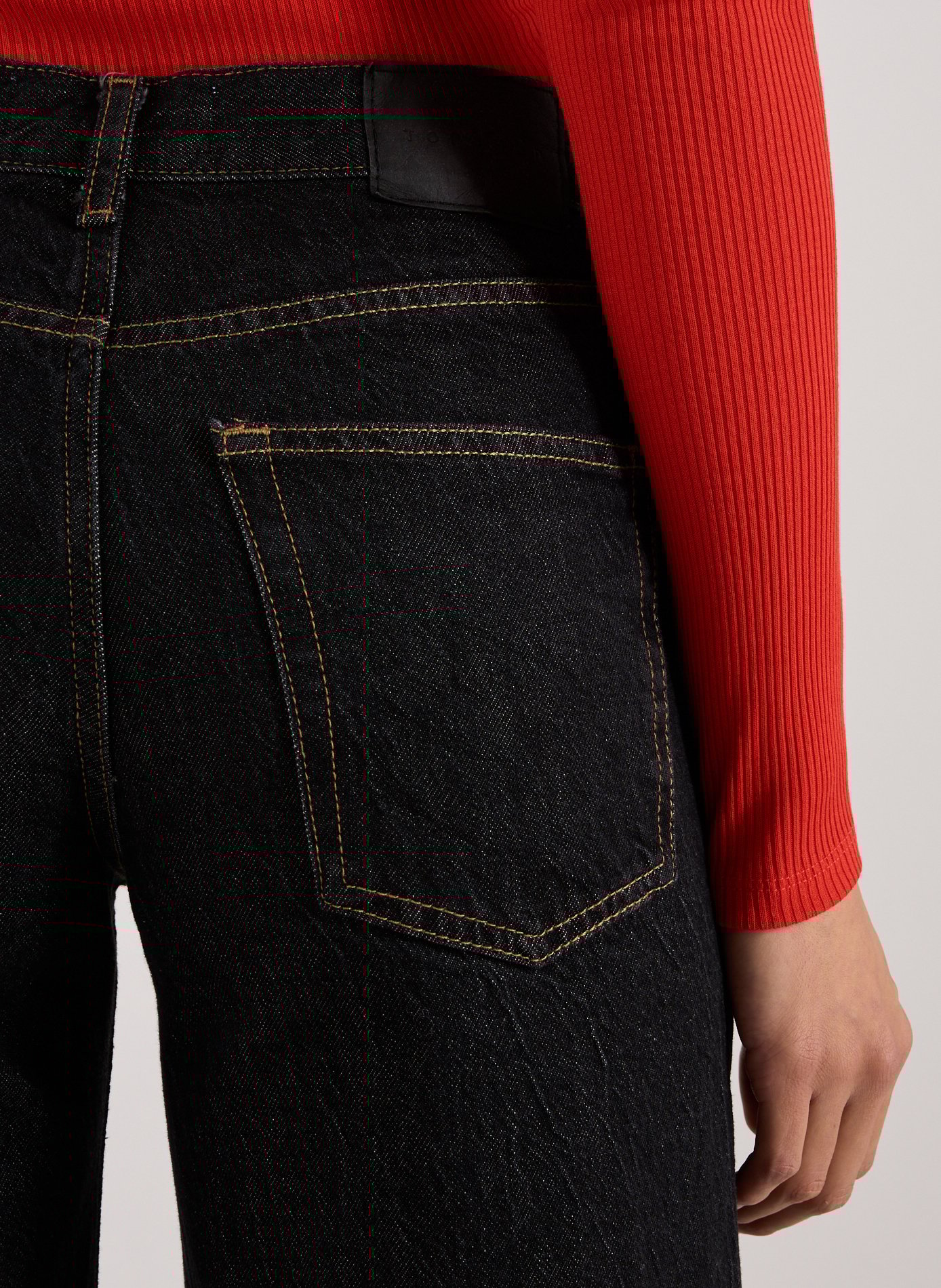 Jean wide leg en coton TOPSHOP Noir