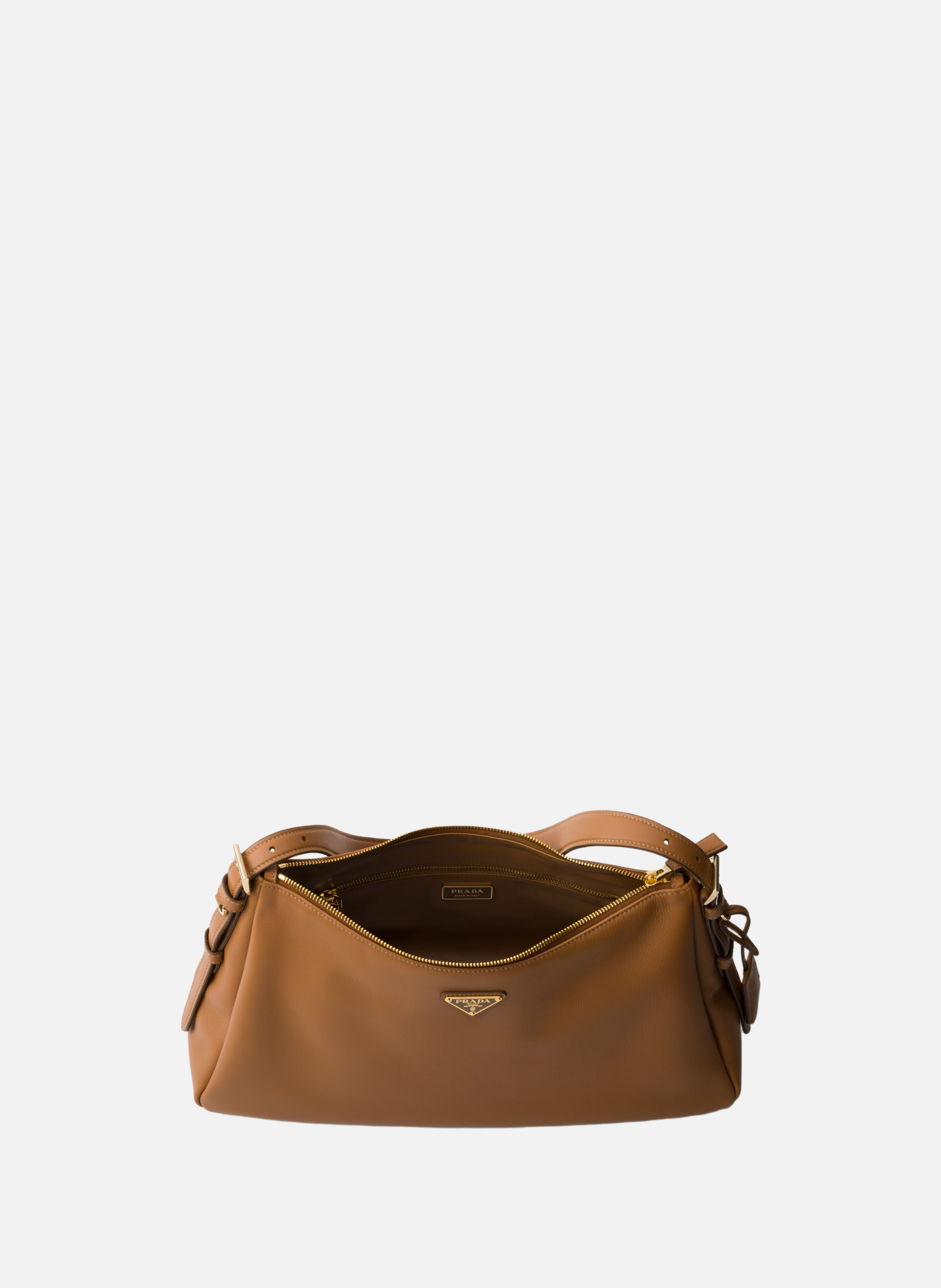 Grand sac porté épaule en cuir prada aimée PRADA Marron