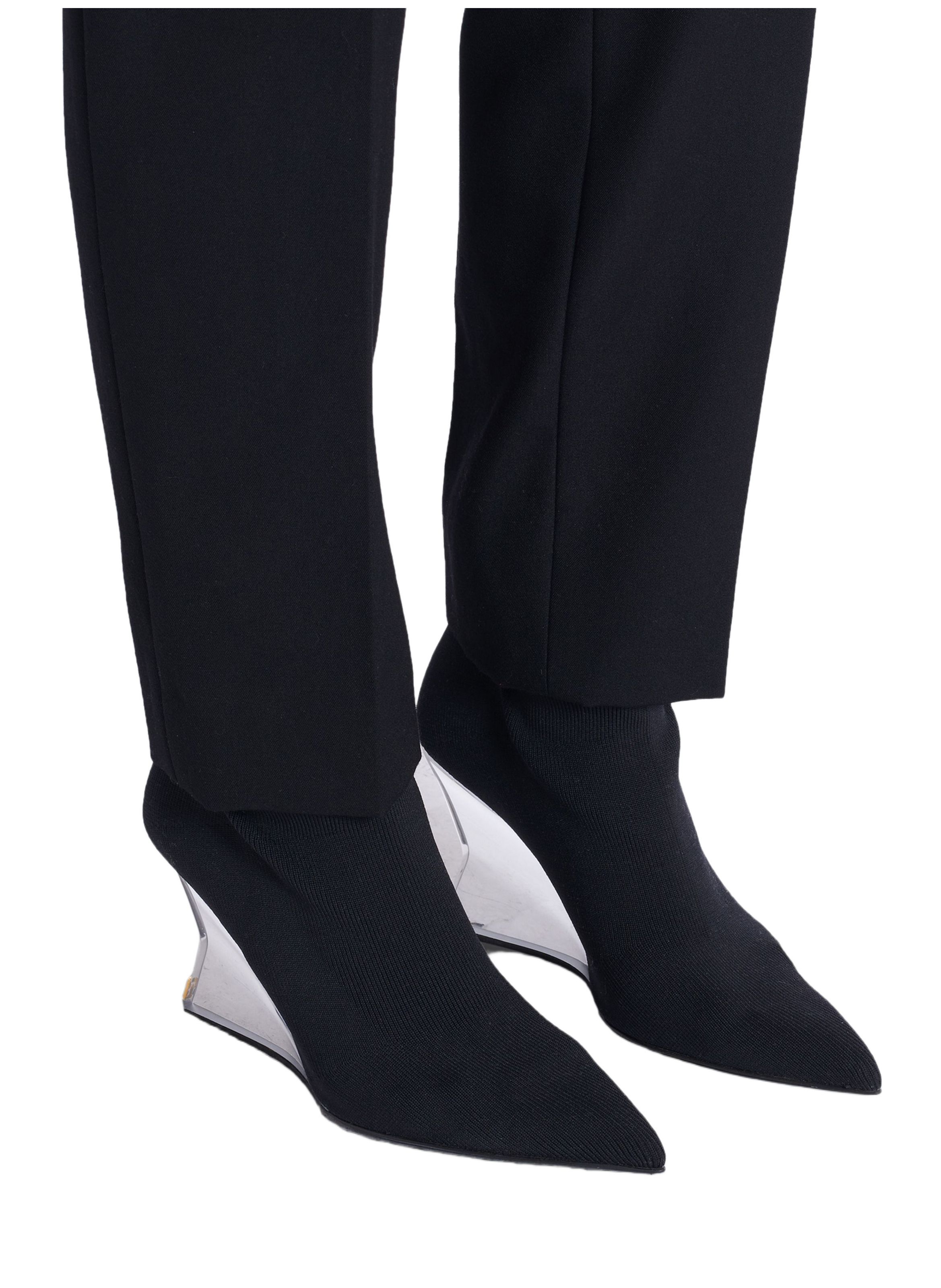 Bottines wedge en maille BALMAIN Noir