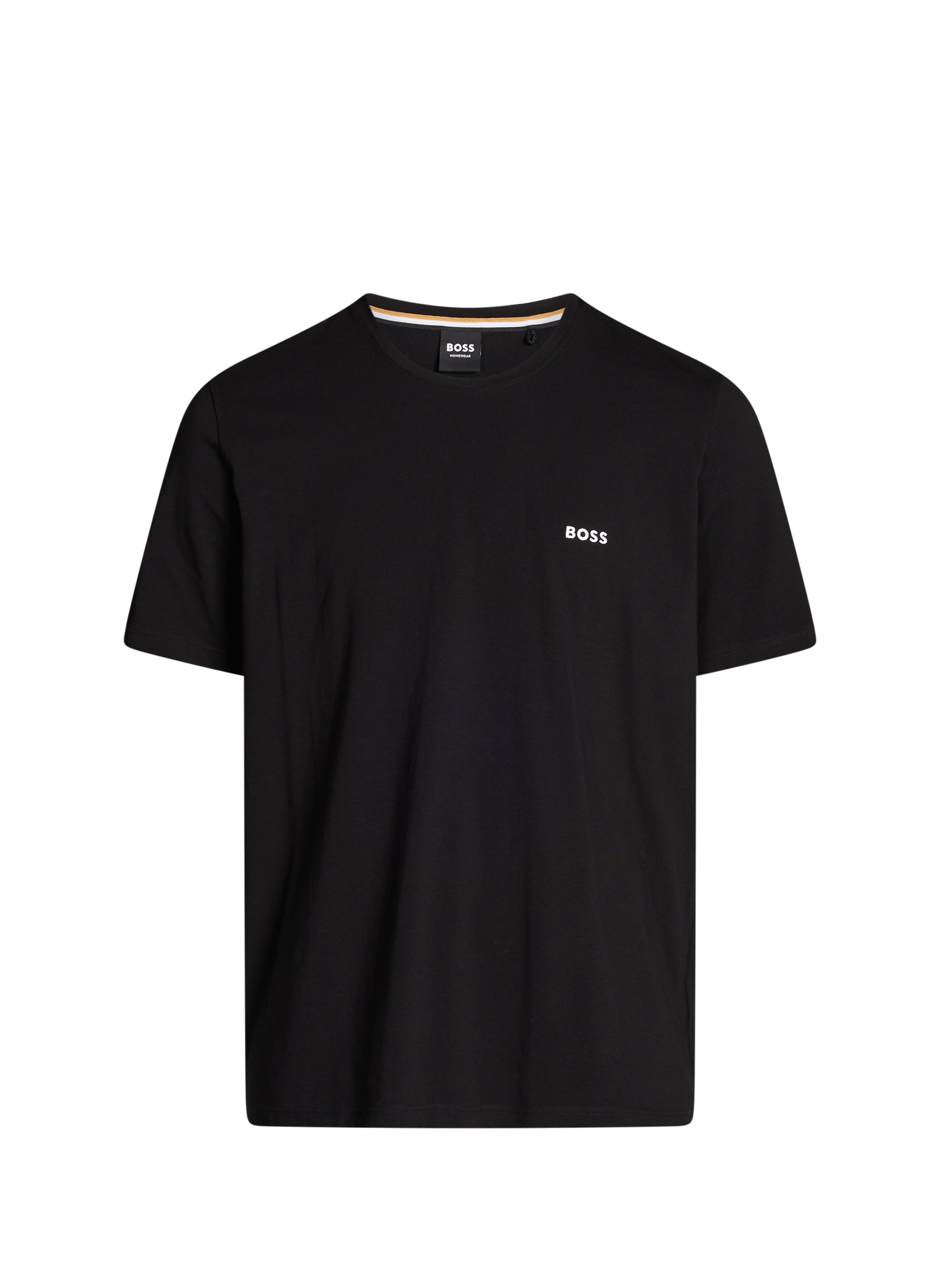 BOSS T-shirt col rond en coton mélangé Noir