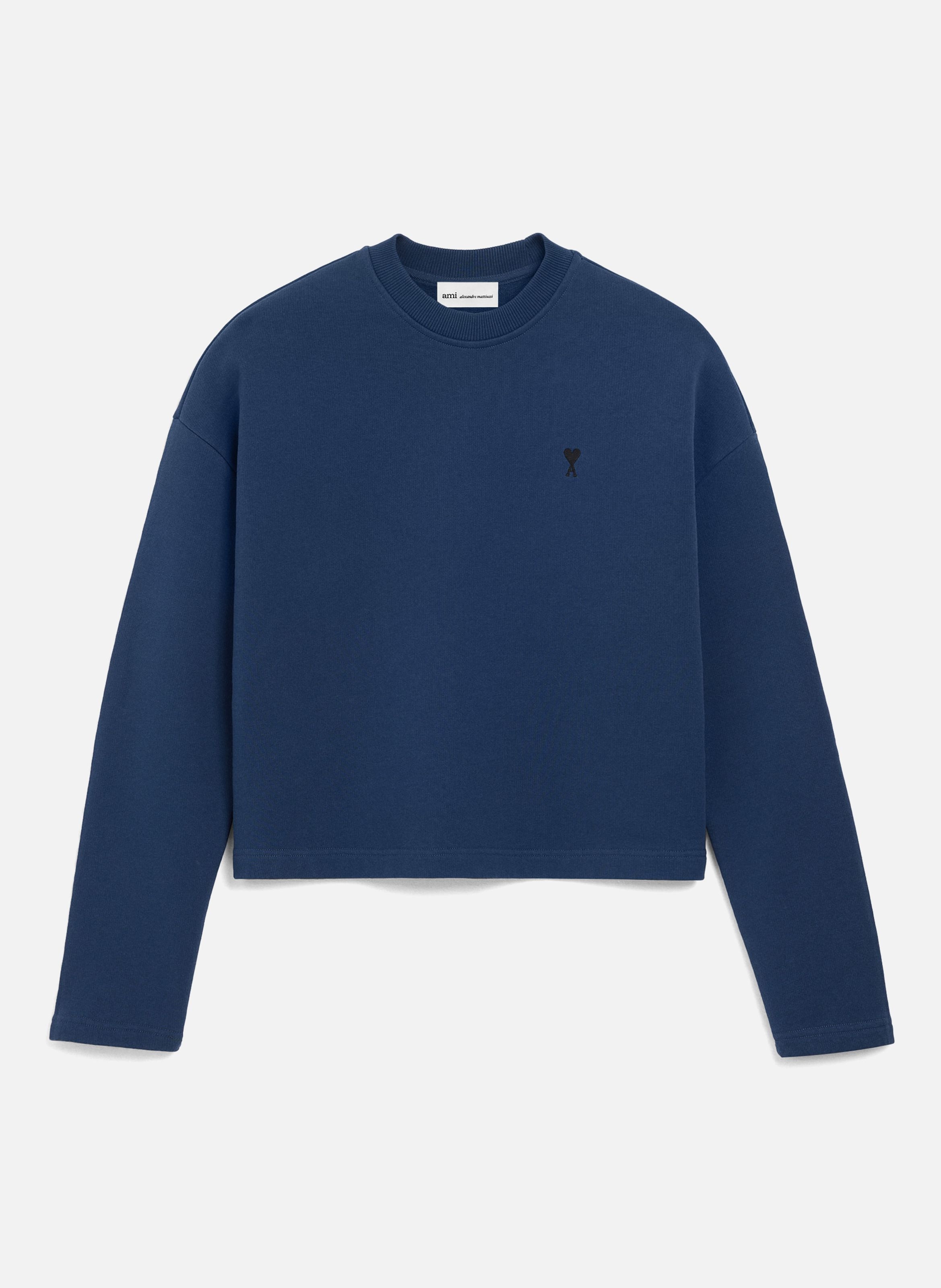 Sweatshirt ami de coeur contrasté en coton AMI PARIS Bleu