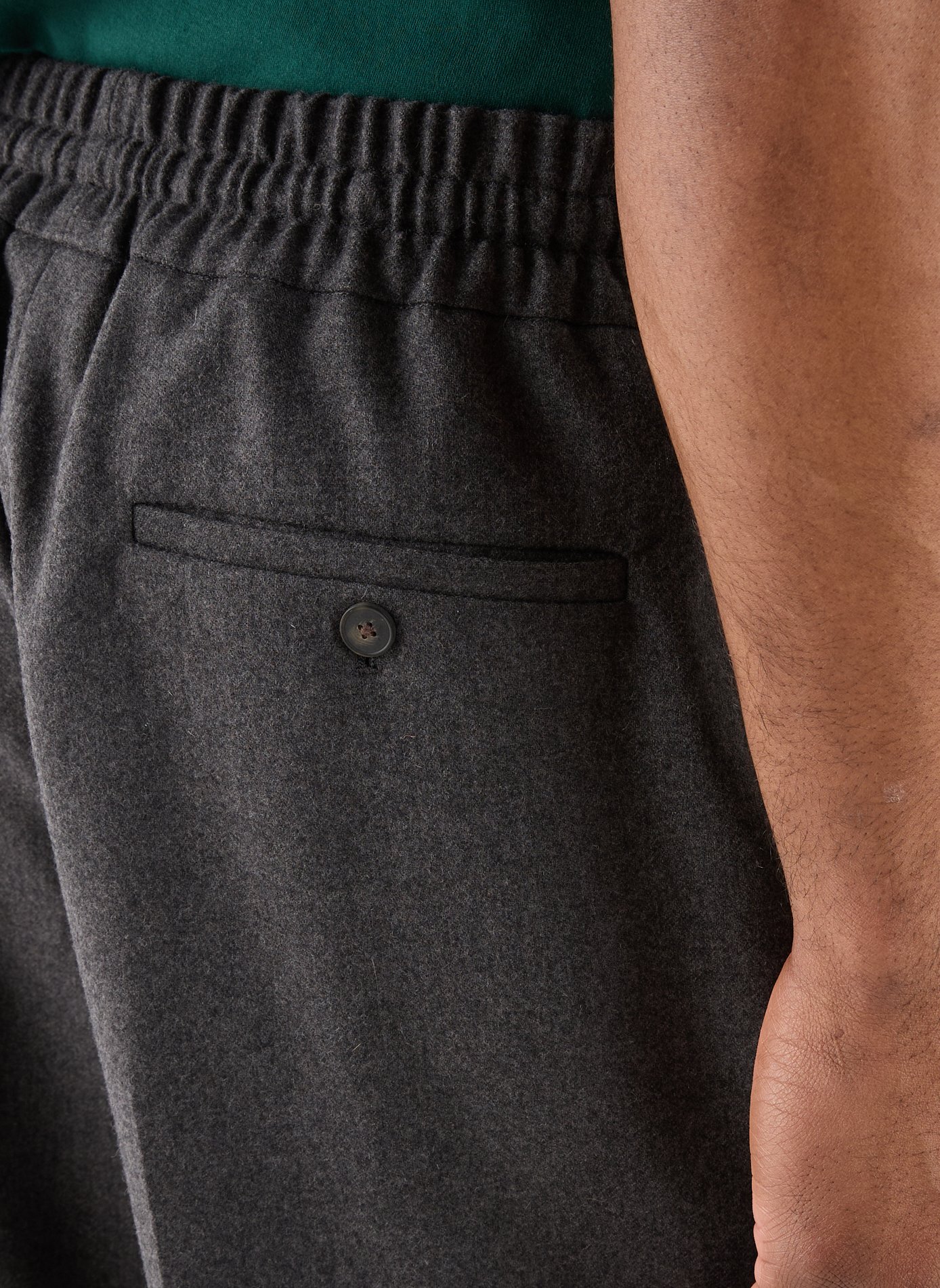 Pantalon droit en laine vierge mélangée DROLE DE MONSIEUR Gris