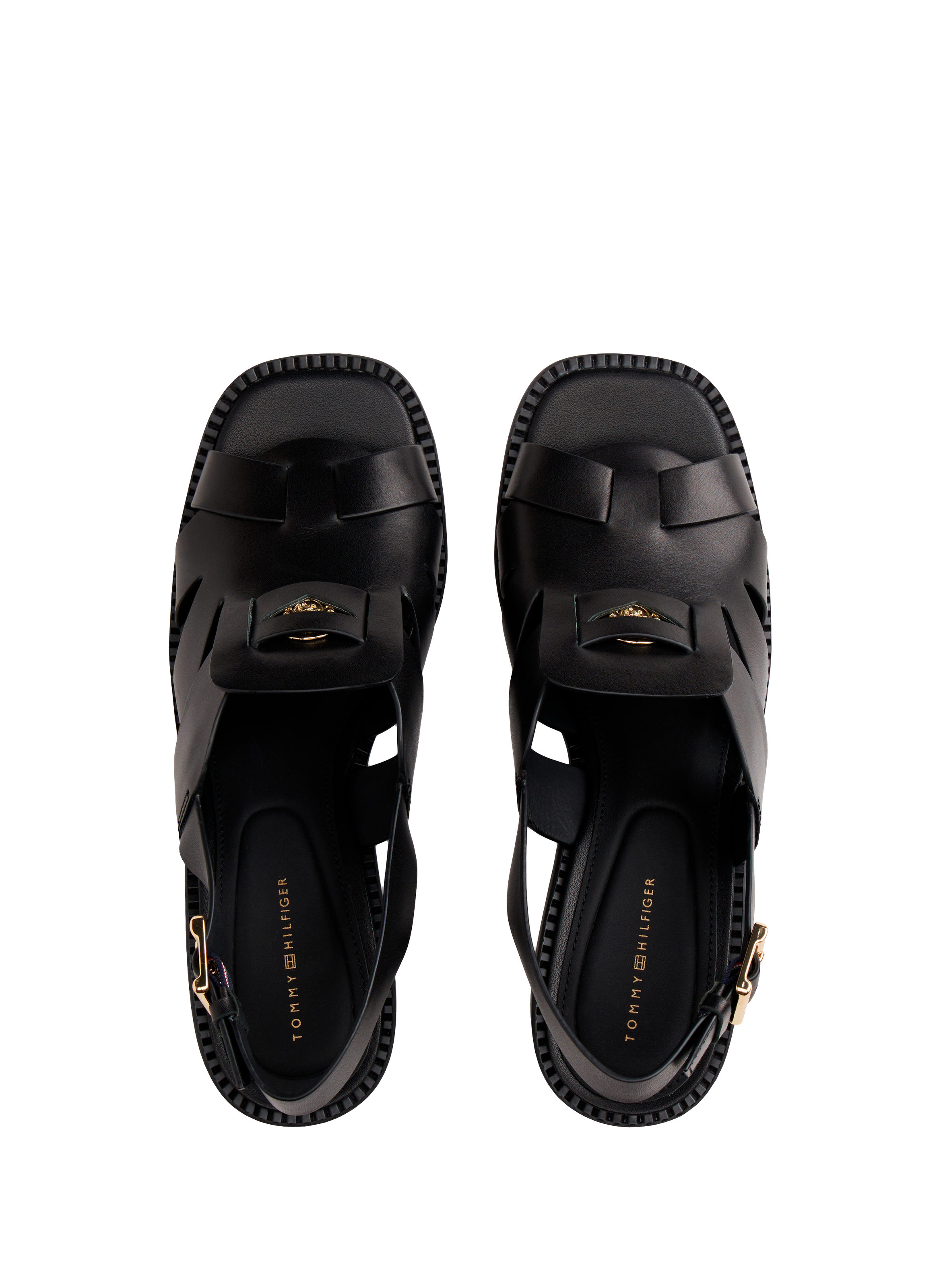 Sandales à talons en cuir TOMMY HILFIGER Noir