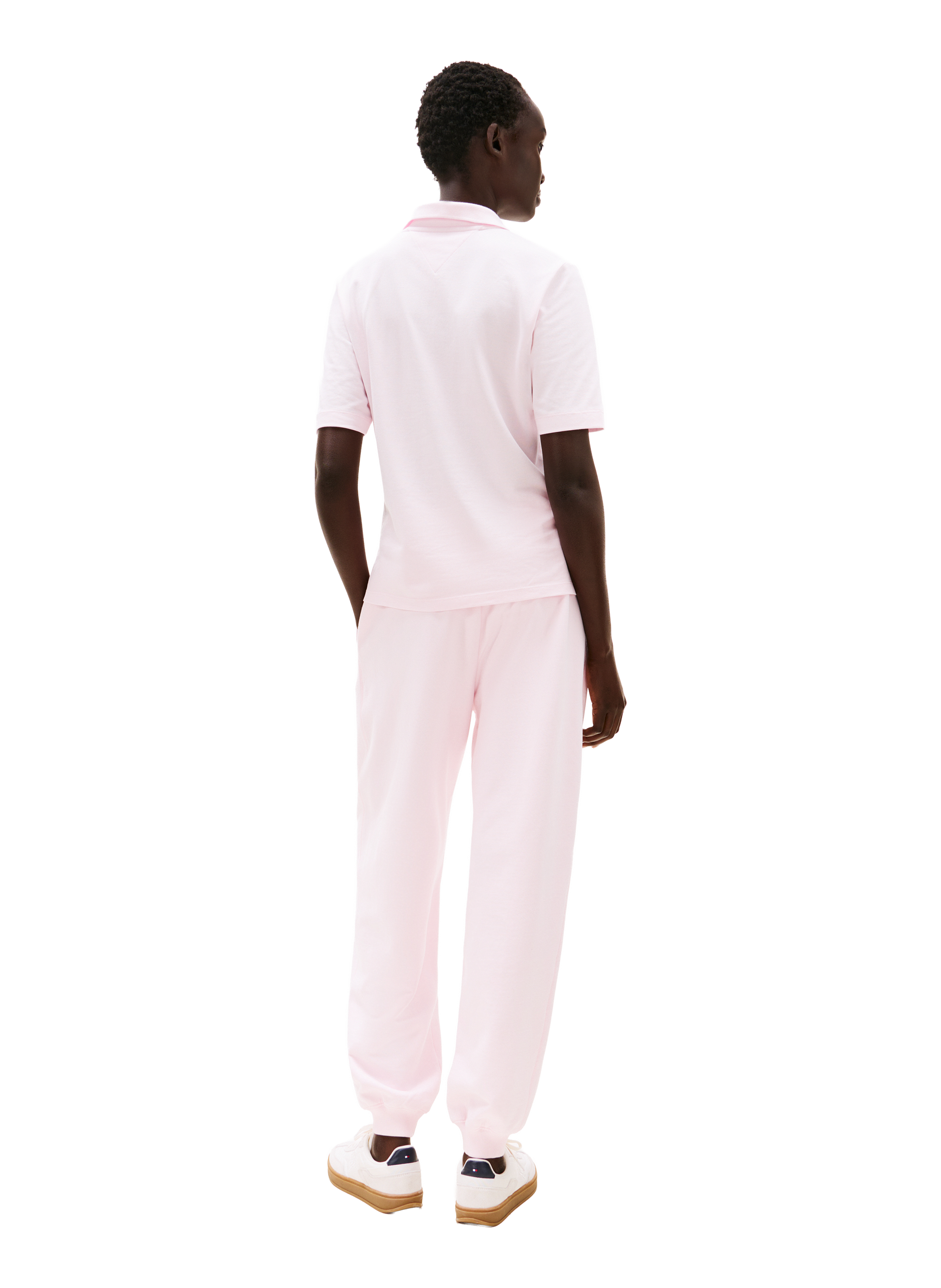 Polo droit en coton mélangé TOMMY HILFIGER Rose