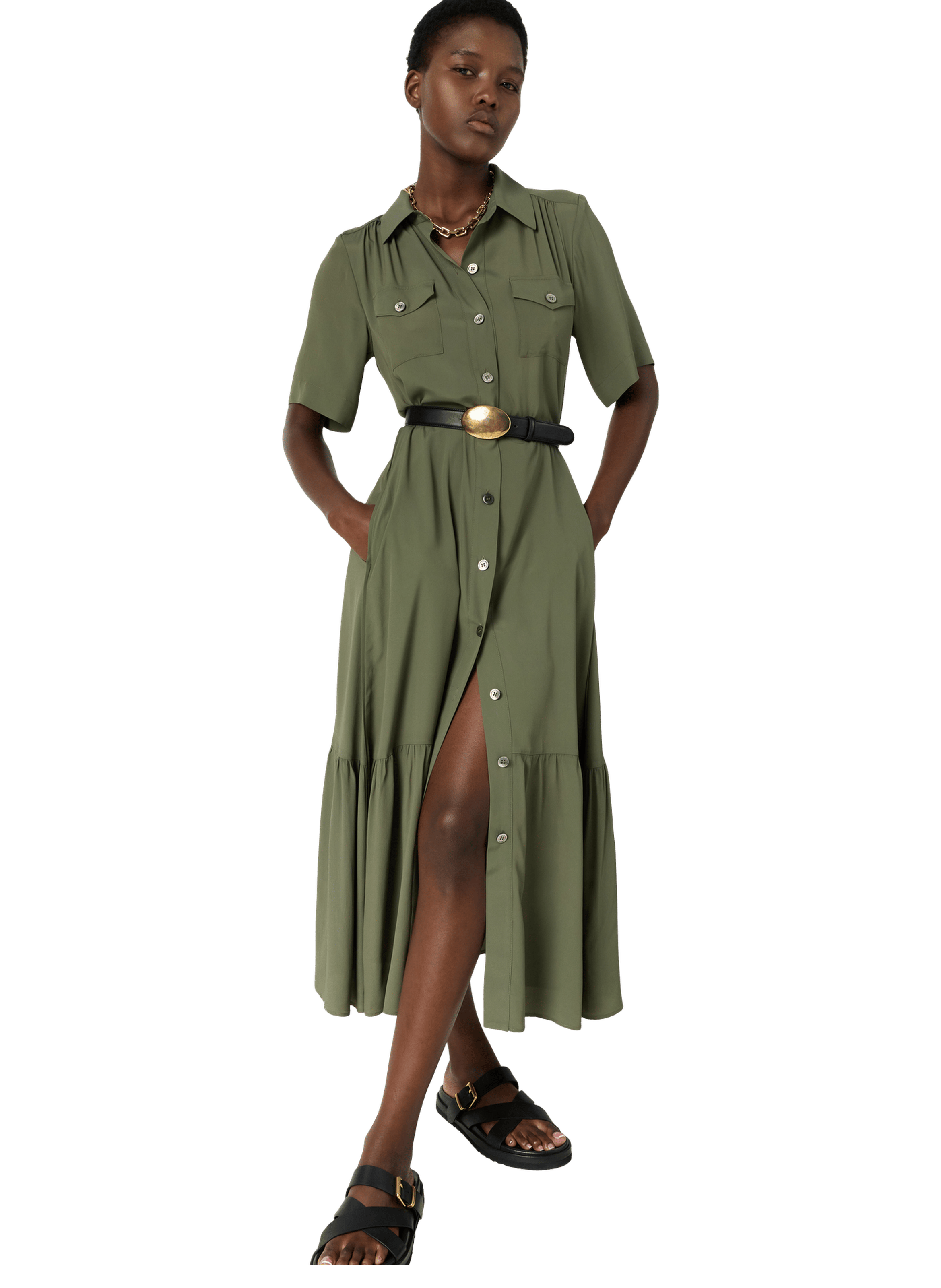 Robe chemise longue - raina GERARD DAREL Kaki