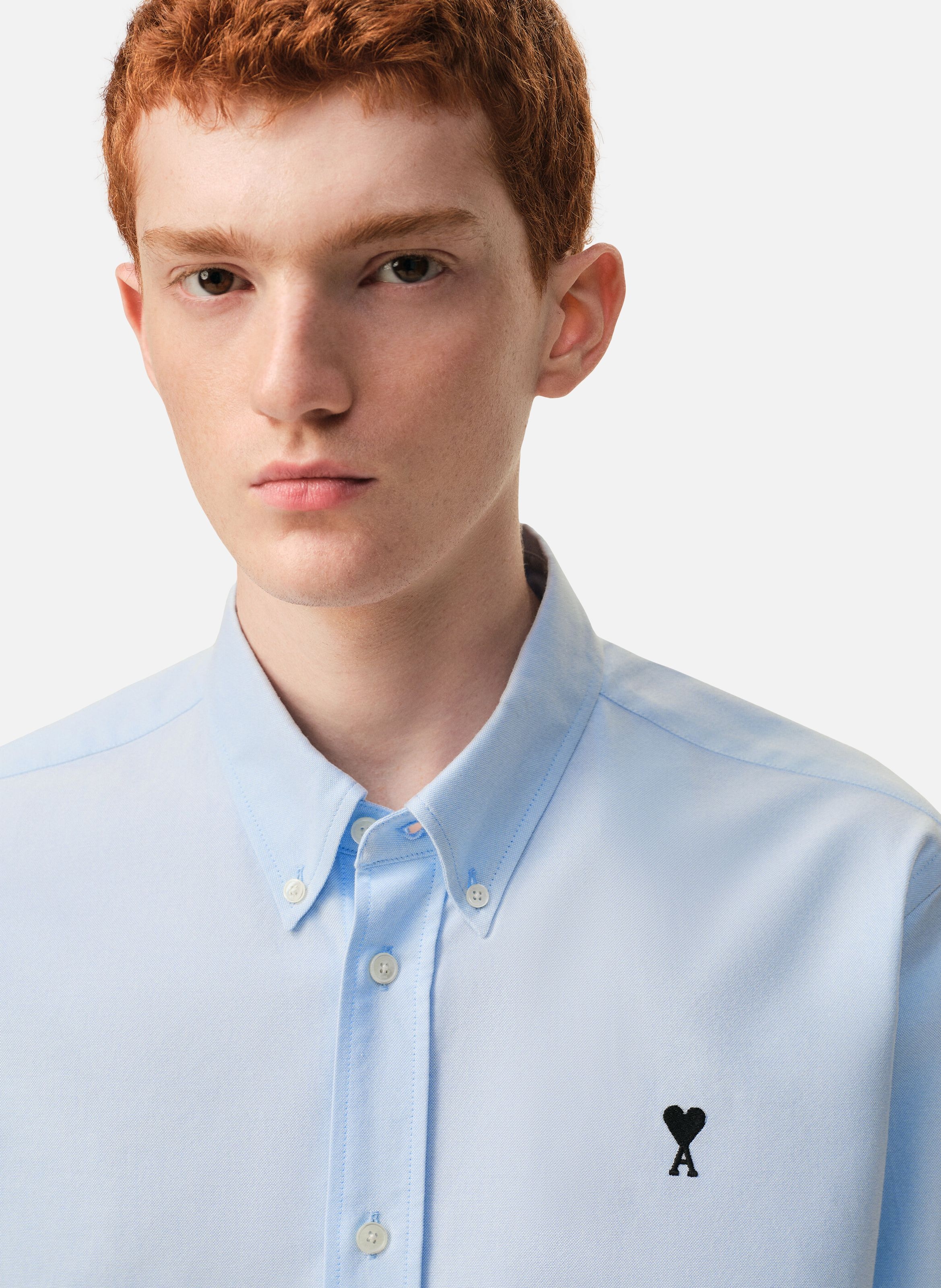 Chemise Col Boutonné Ami De Coeur En Coton AMI PARIS Bleu