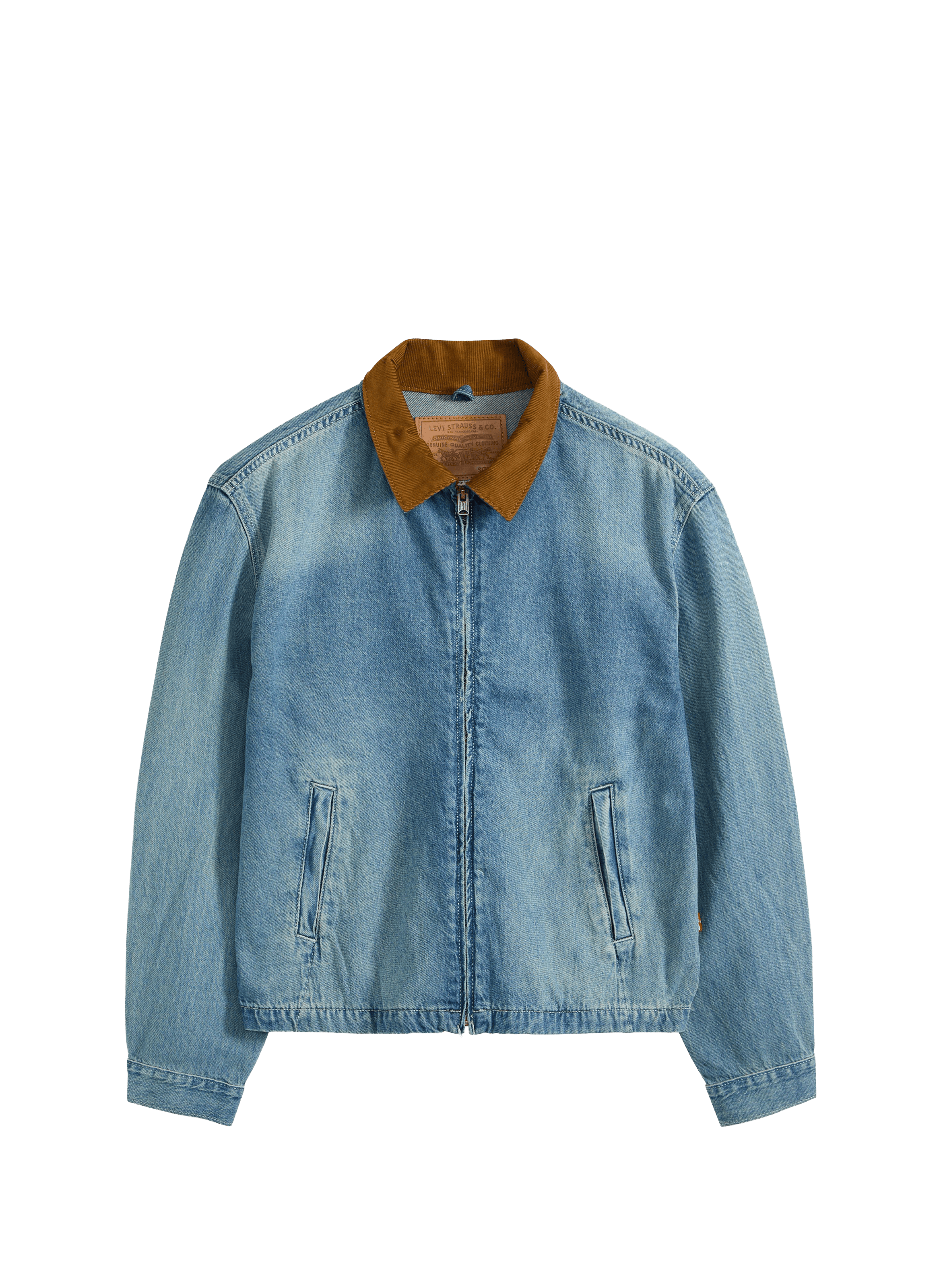 Veste droite à col contrasté en denim de coton LEVI'S Bleu