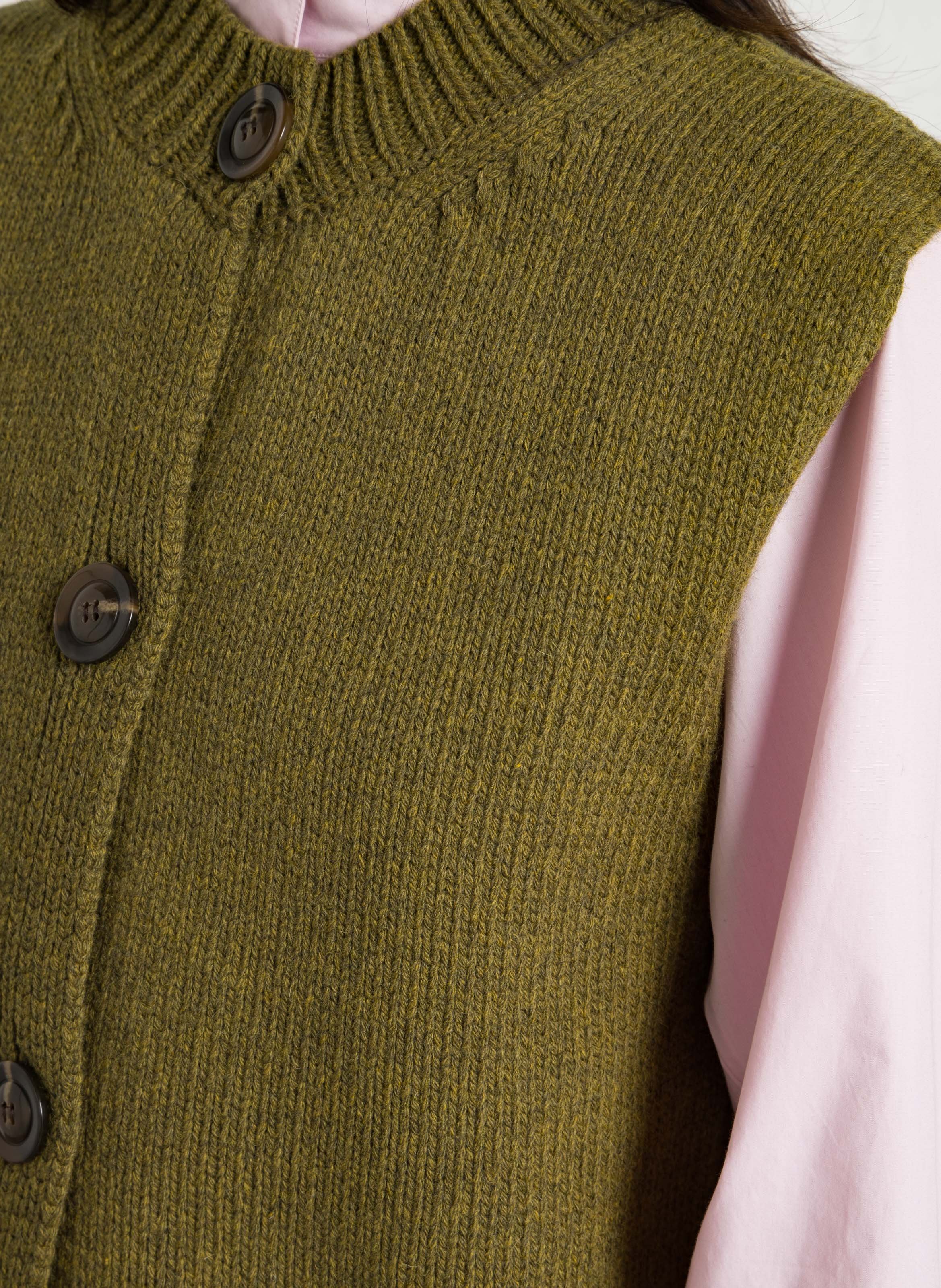 Cardigan oversize col montant en laine ivana SOEUR Vert