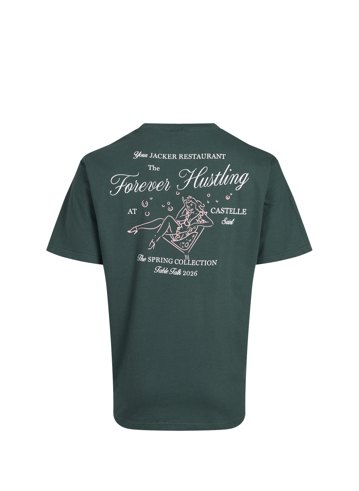 Straight printed cotton T-shirt JACKER. Green