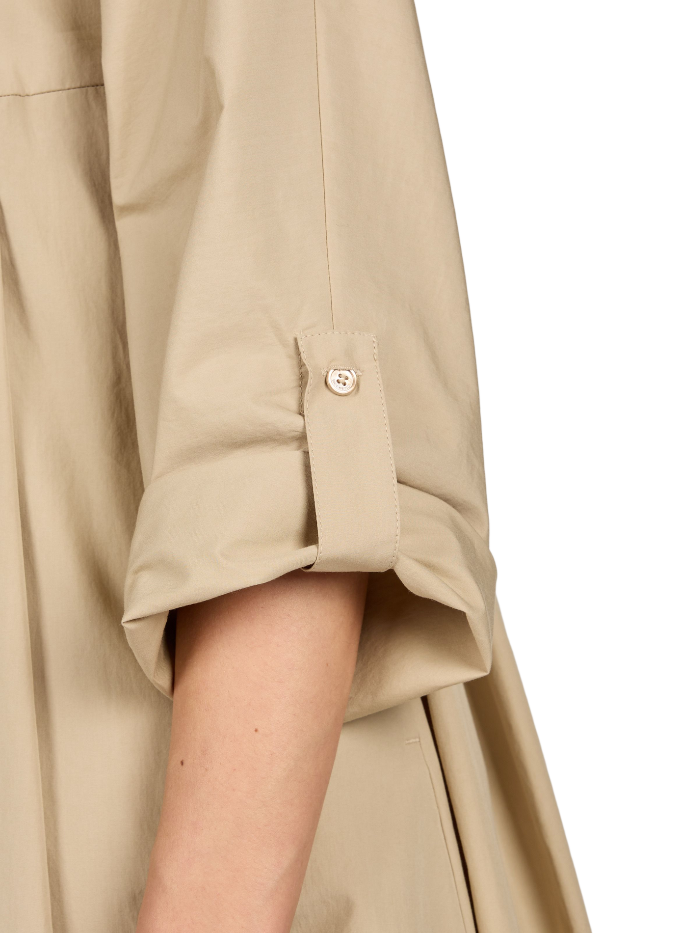 Knee-length loose cotton dress MAX MARA WEEK END Beige
