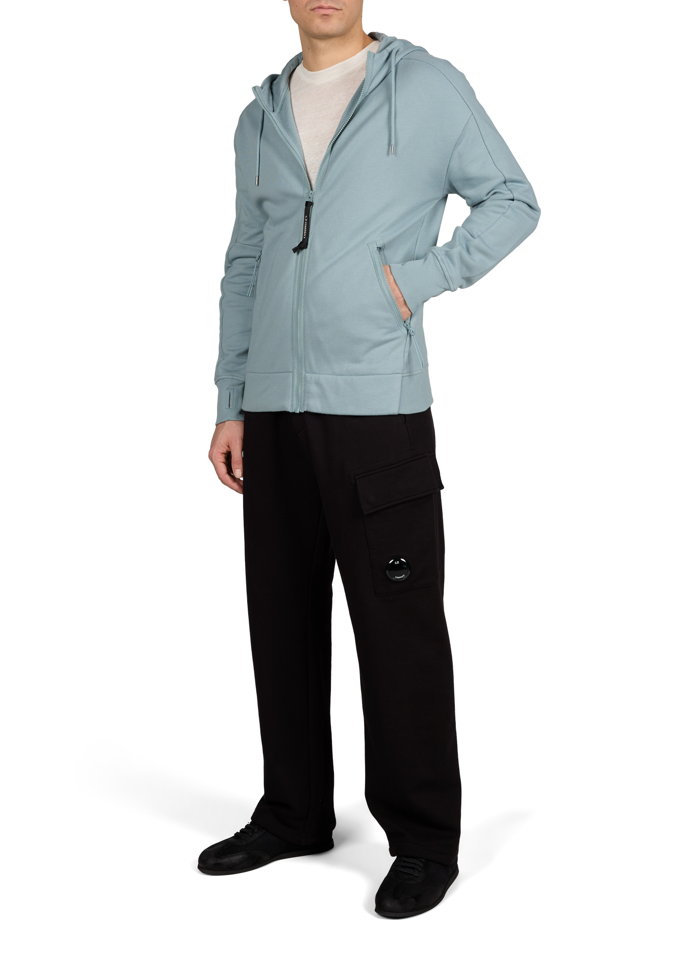 Straight-leg cotton joggers CP COMPANY Black