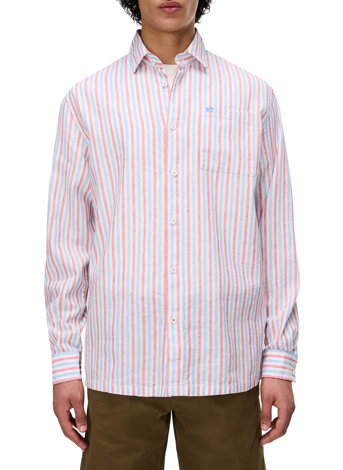 Chemise droite Brolio en coton et lin NAPAPIJRI Multicolore