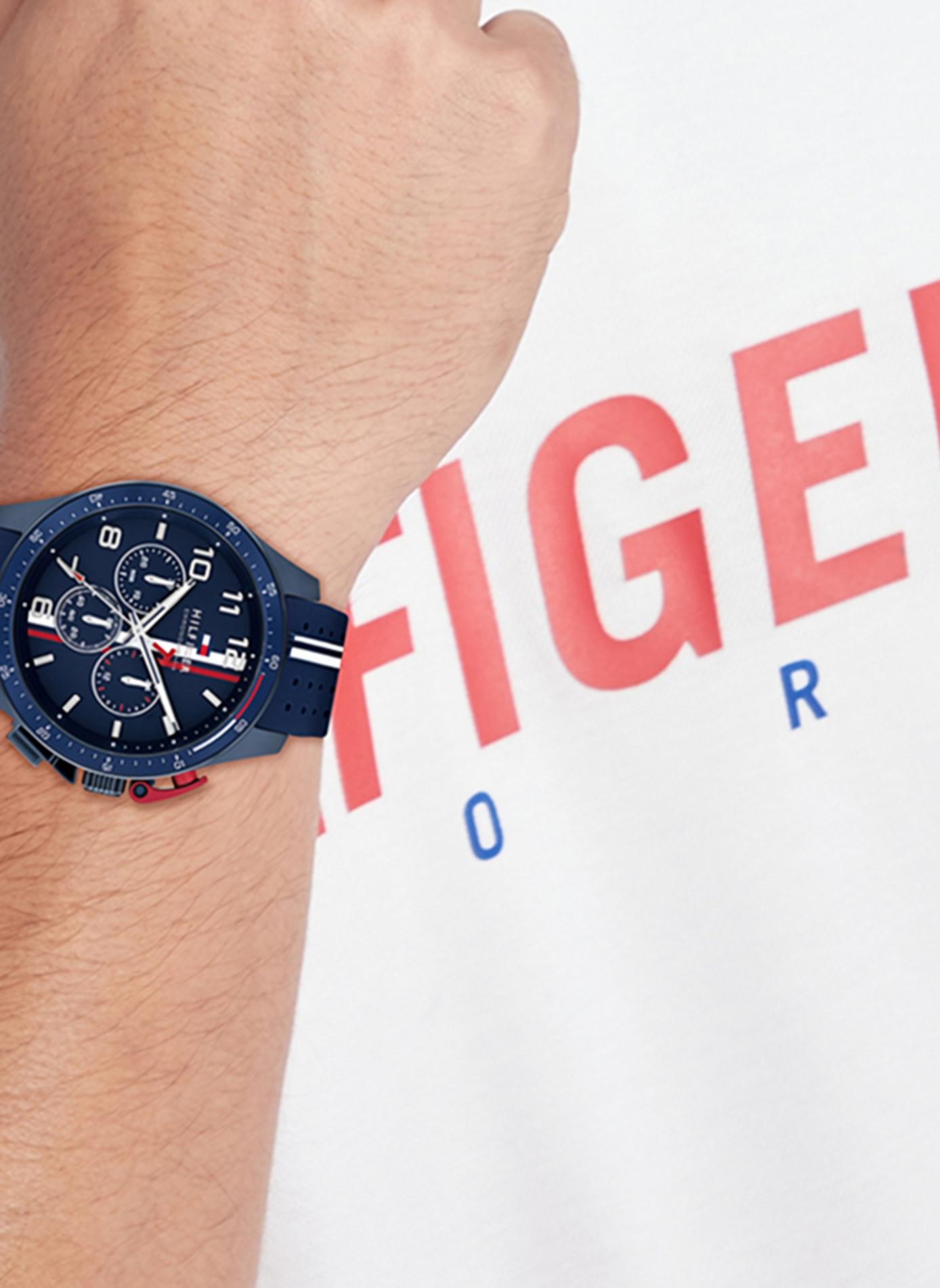 Montre Bank en silicone TOMMY HILFIGER MONTRES Bleu