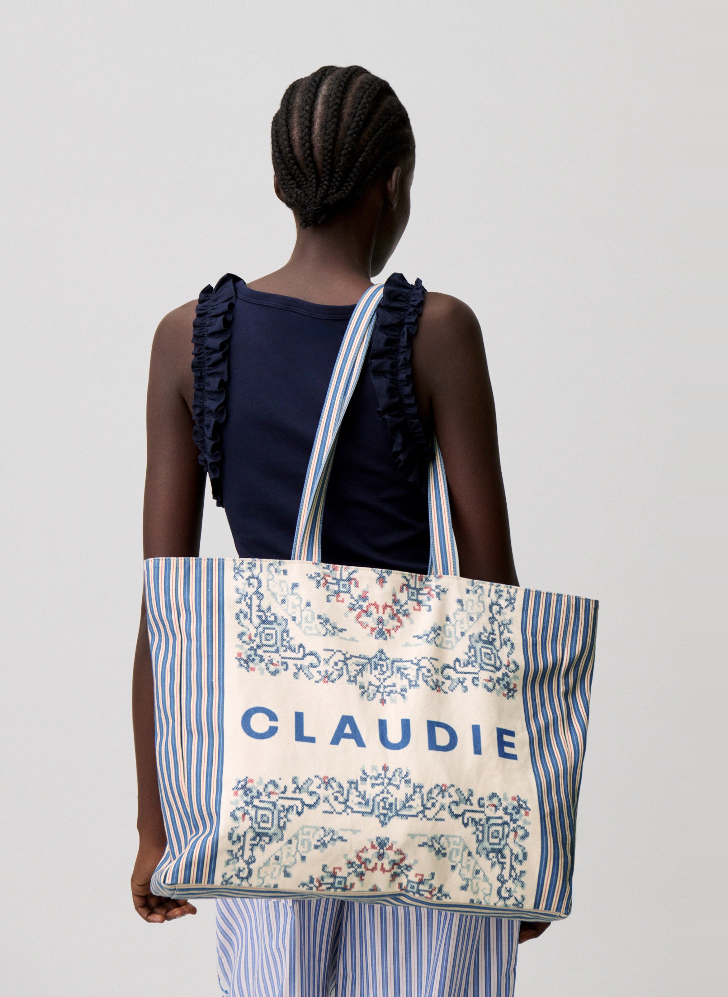 Tote bag imprimé en coton anora CLAUDIE PIERLOT Multicolore