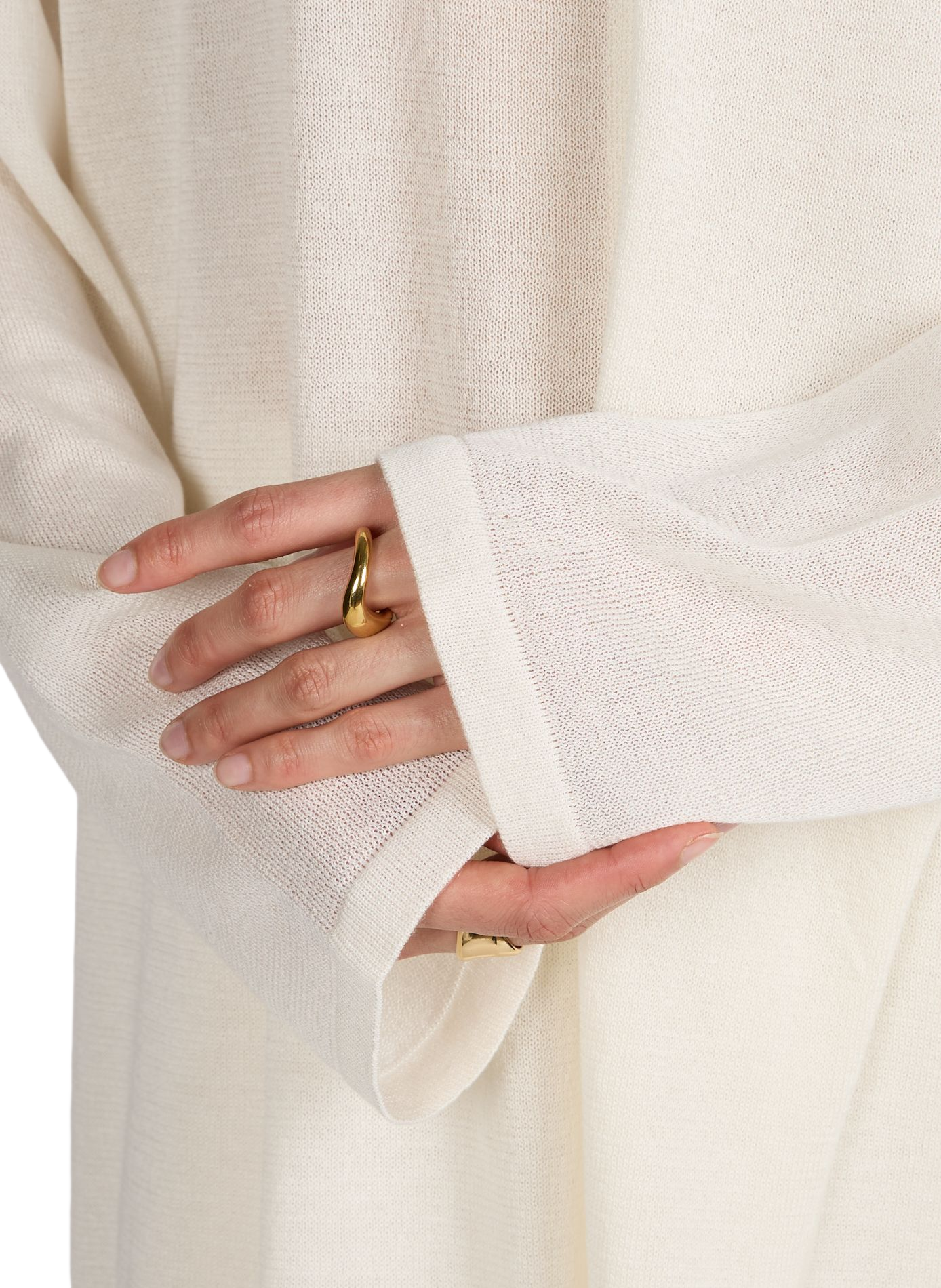 Buttoned top with round neckline in knit fabric VIKTORIA CHAN White