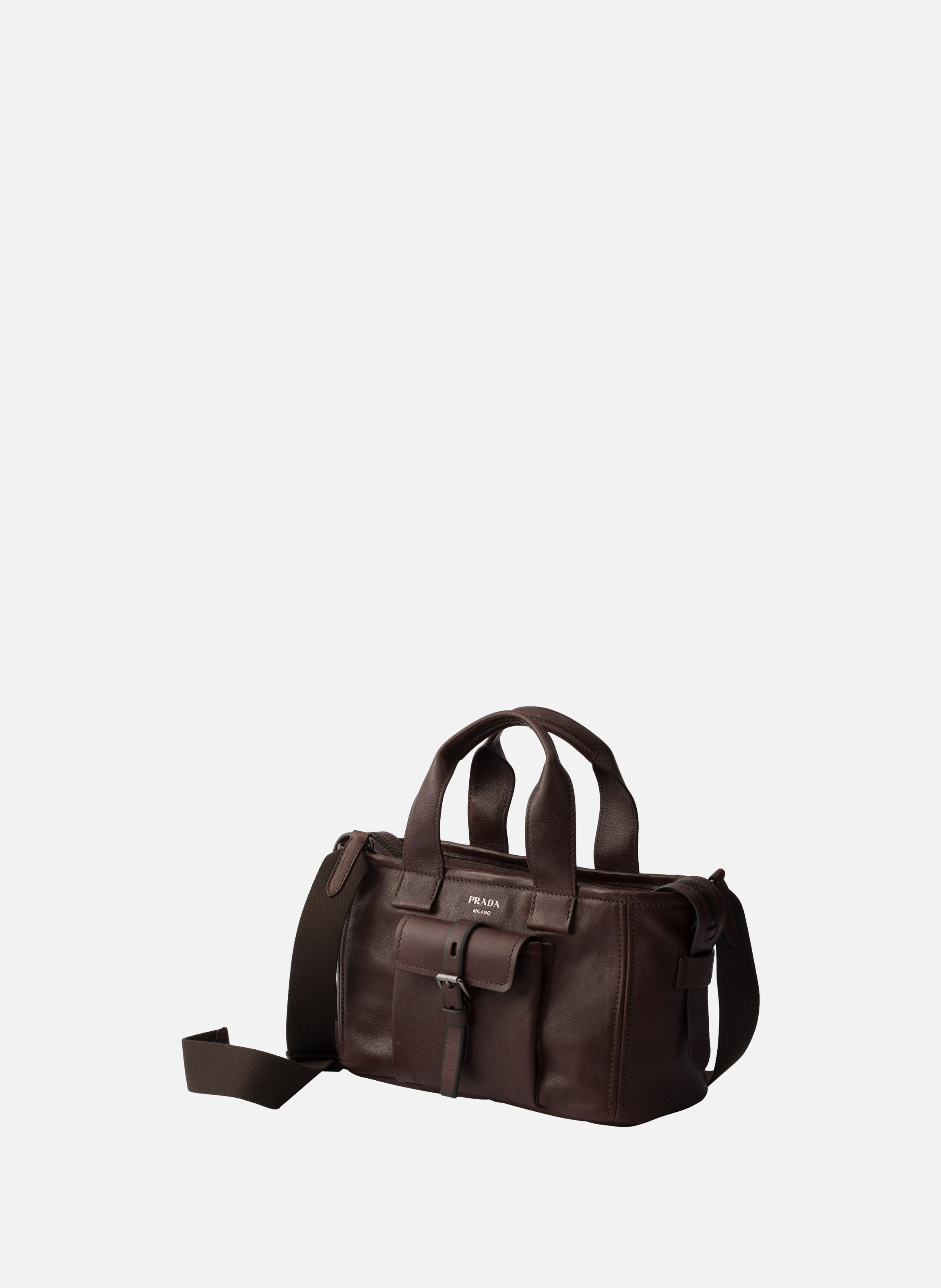 Cabas en cuir prada route Marron