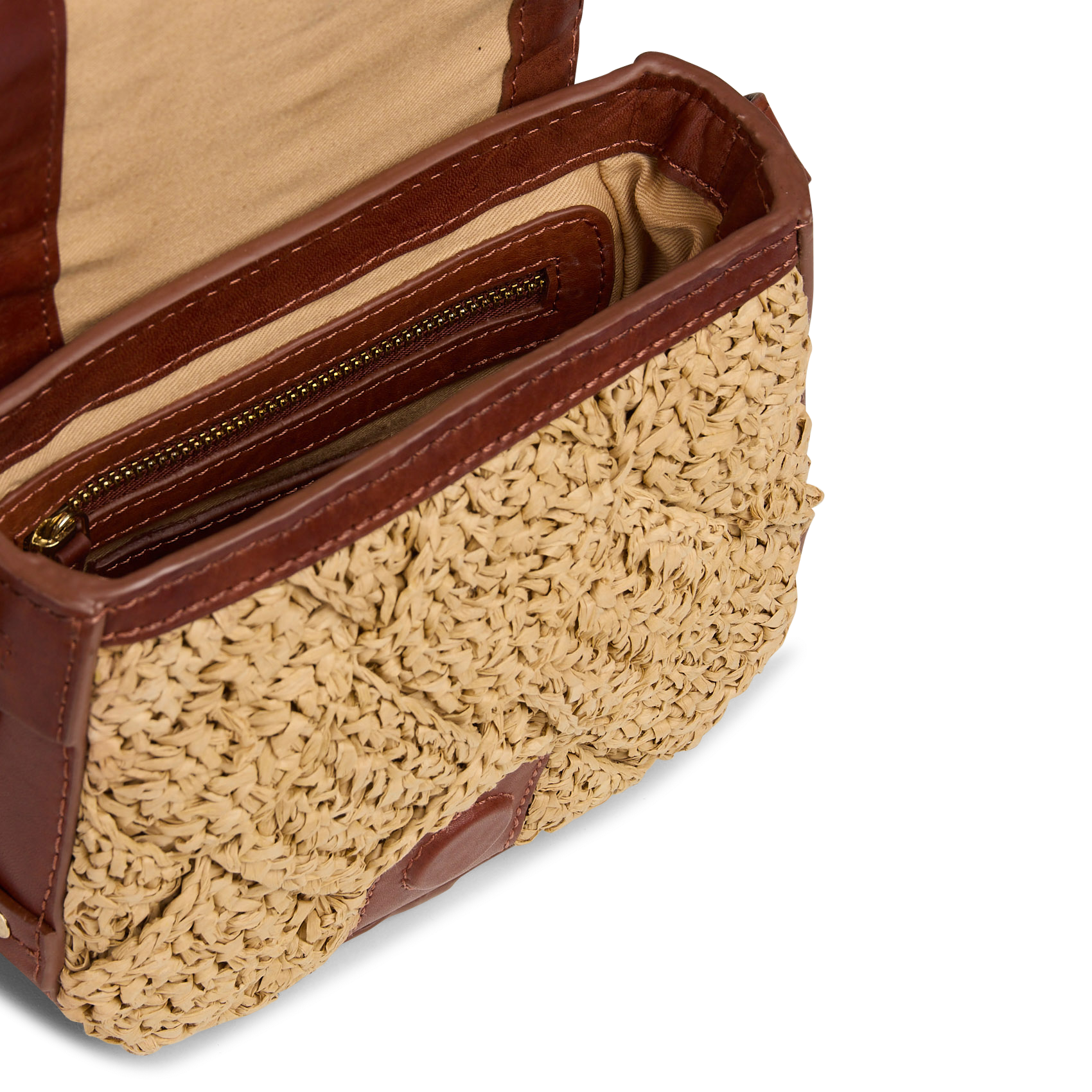 Sac badoulière en cuir lucien mini MAISON 123 Blanc