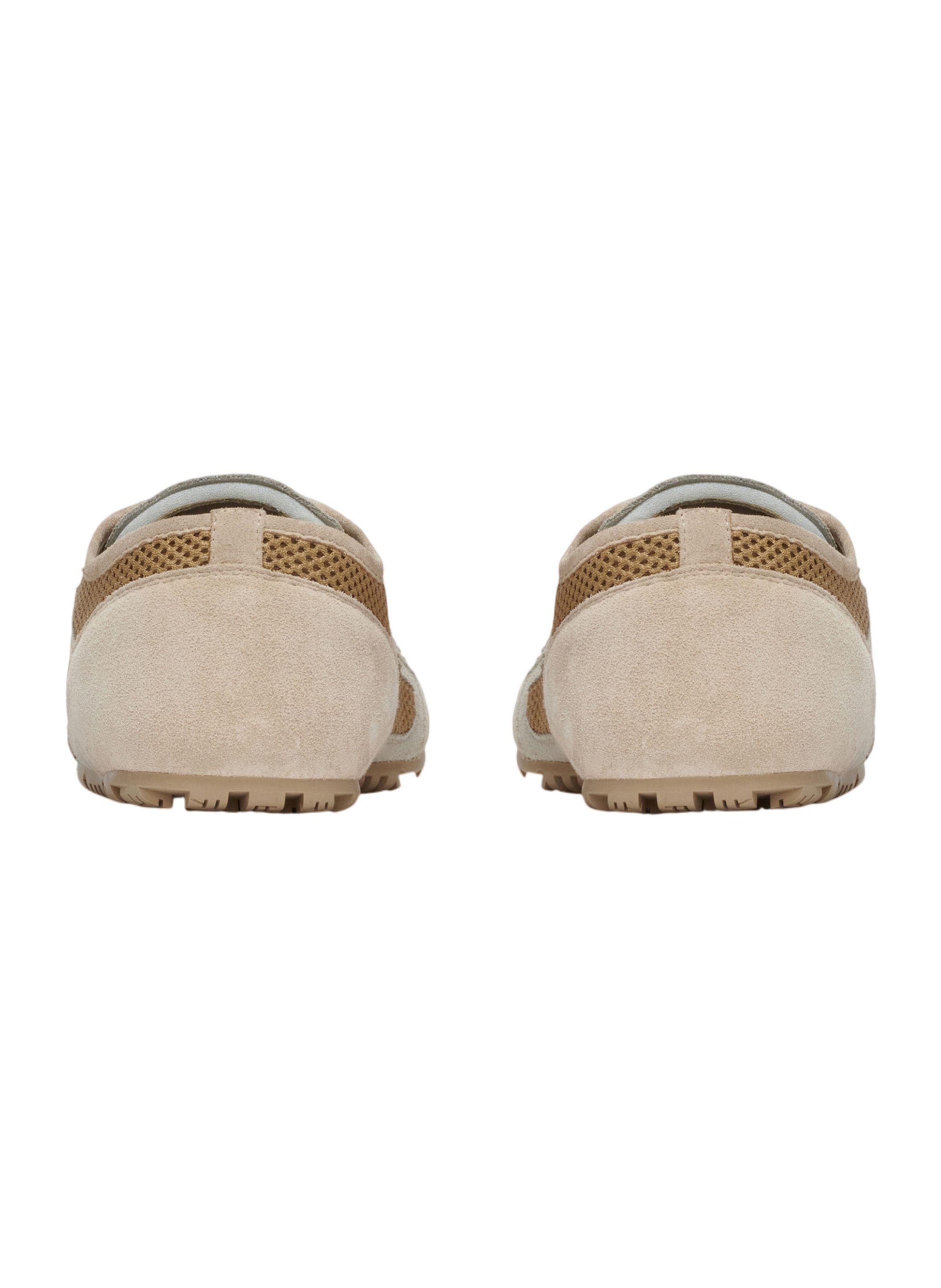 Baskets racer 45 en mesh et cuir suédé BALMAIN Beige