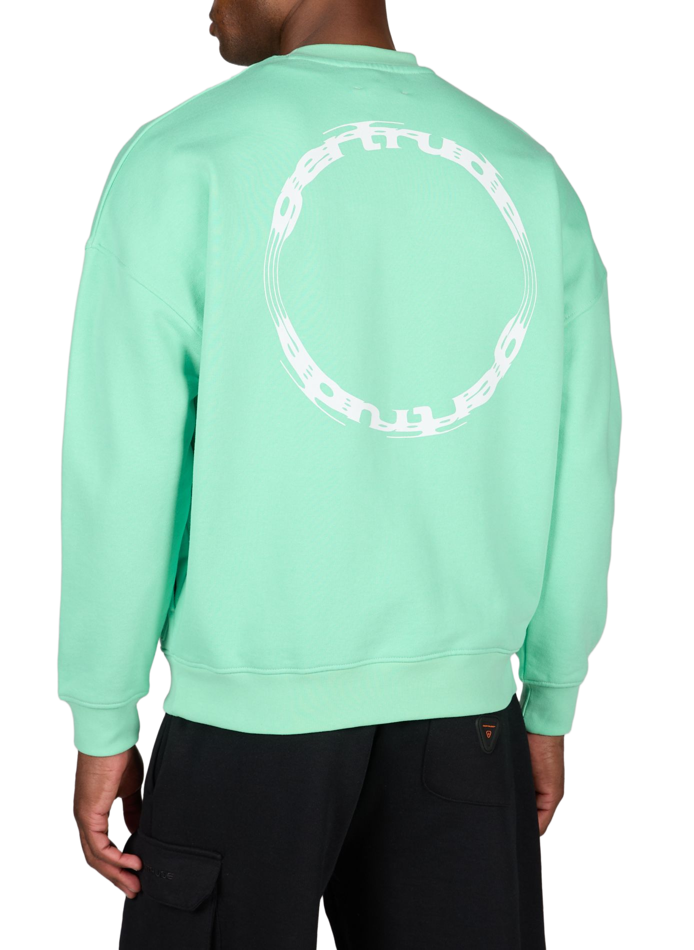 Oversized cotton sweatshirt with printed back GERTRUDE ET GASTON Green
