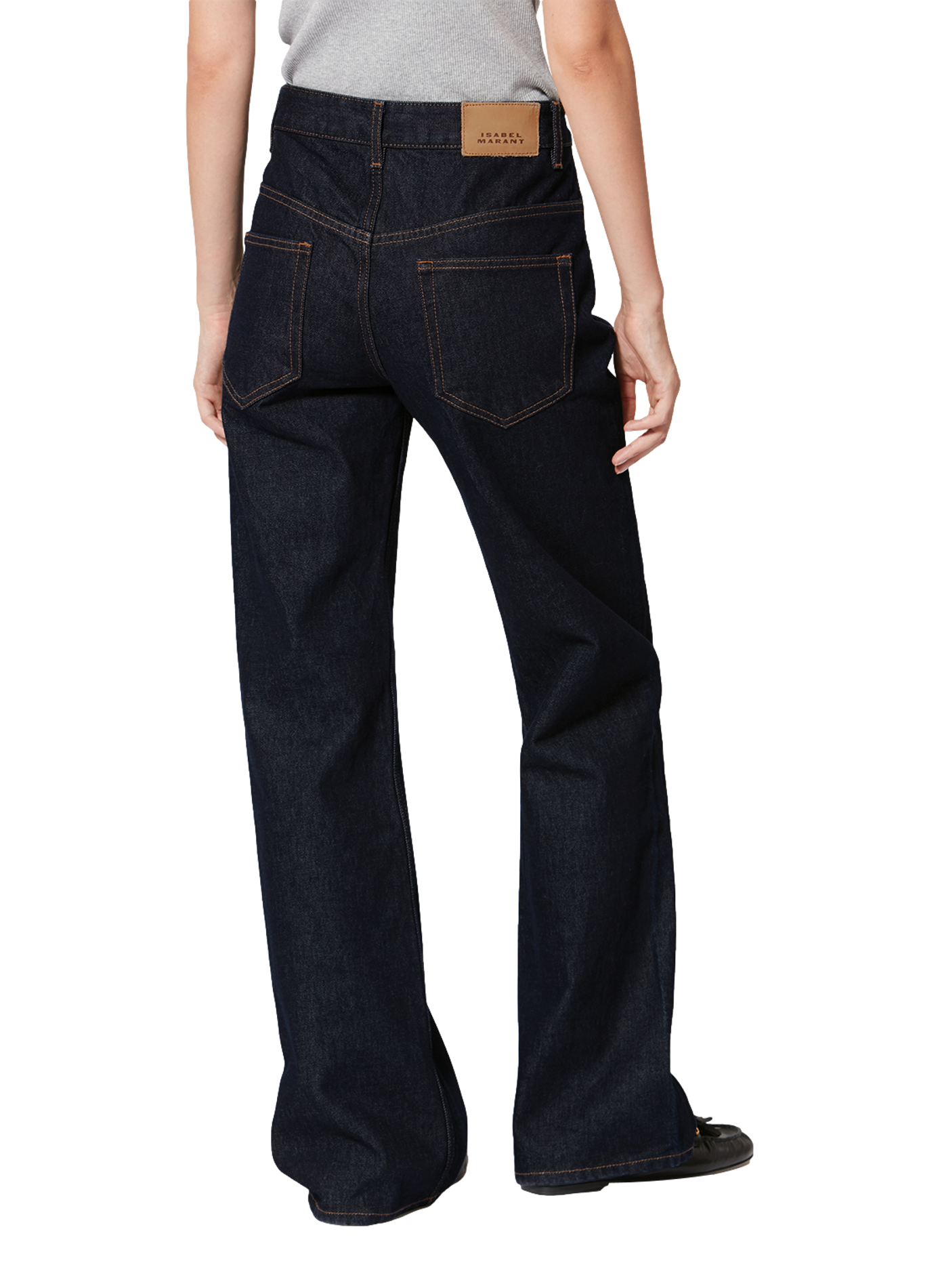 Bootcut-Jeans Belvia aus Baumwoll-Denim ISABEL MARANT Blau