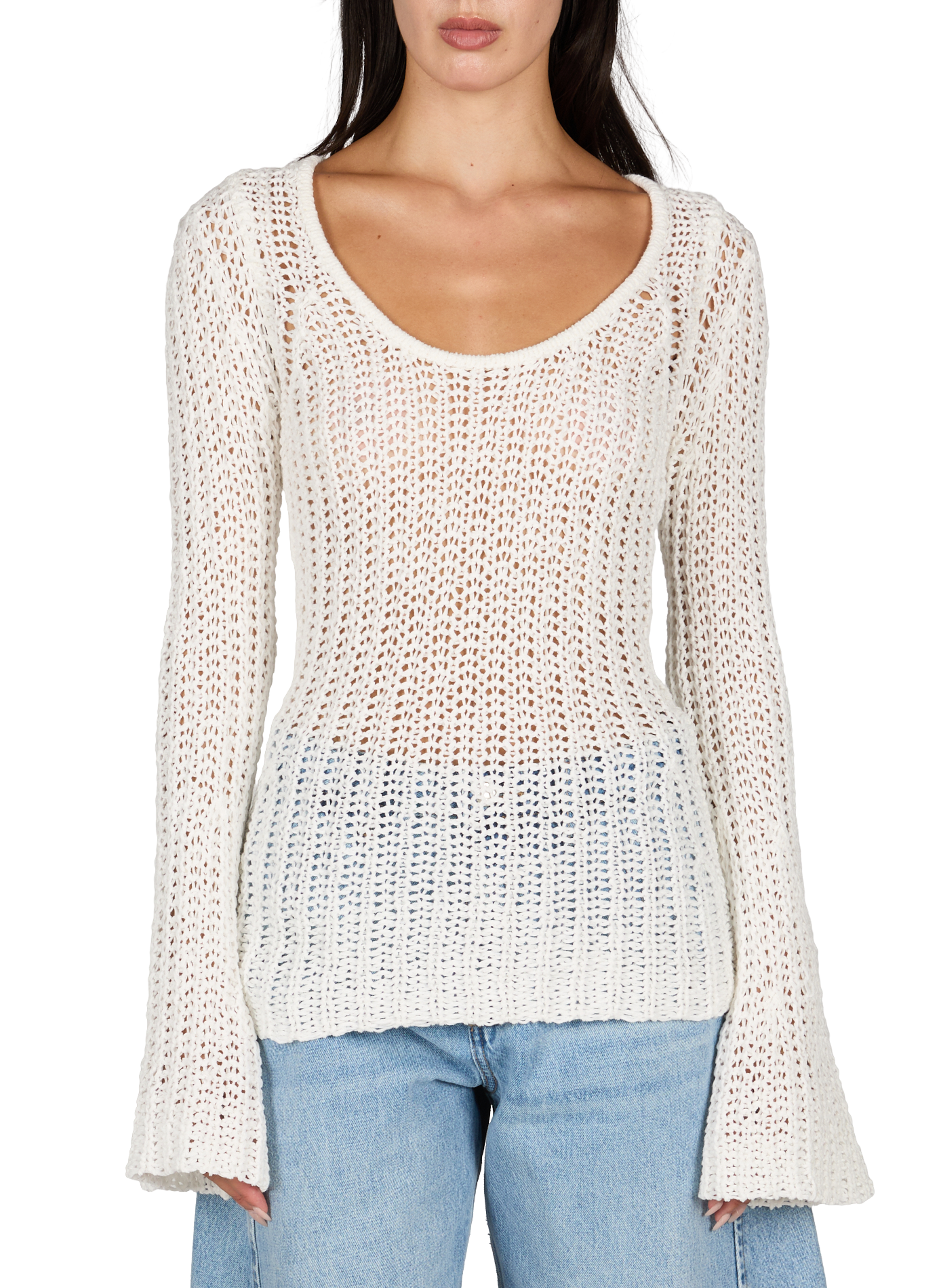 Sweater in a blend of cotton with wide stitches TOPSHOP