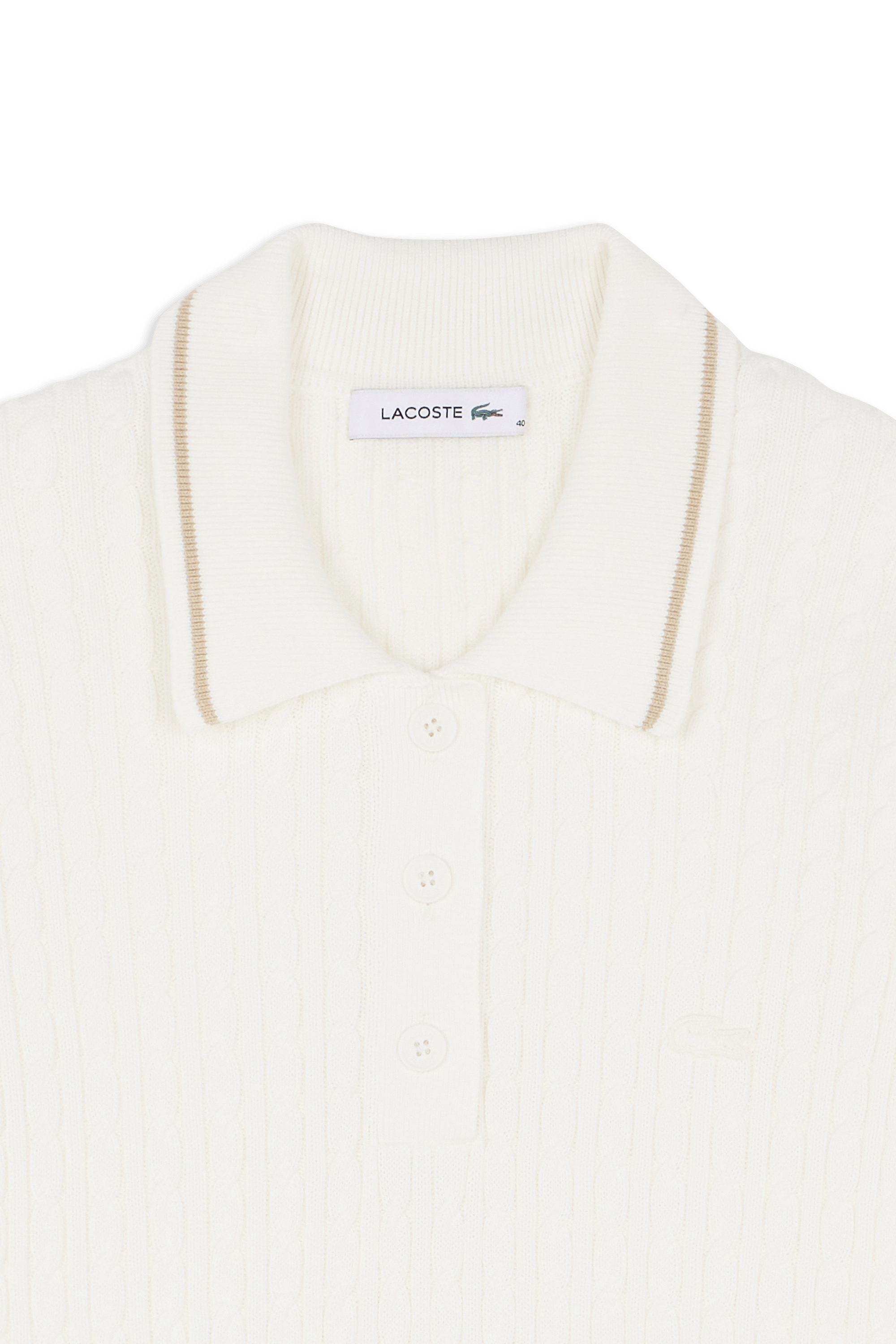 Polo tricot LACOSTE Blanc