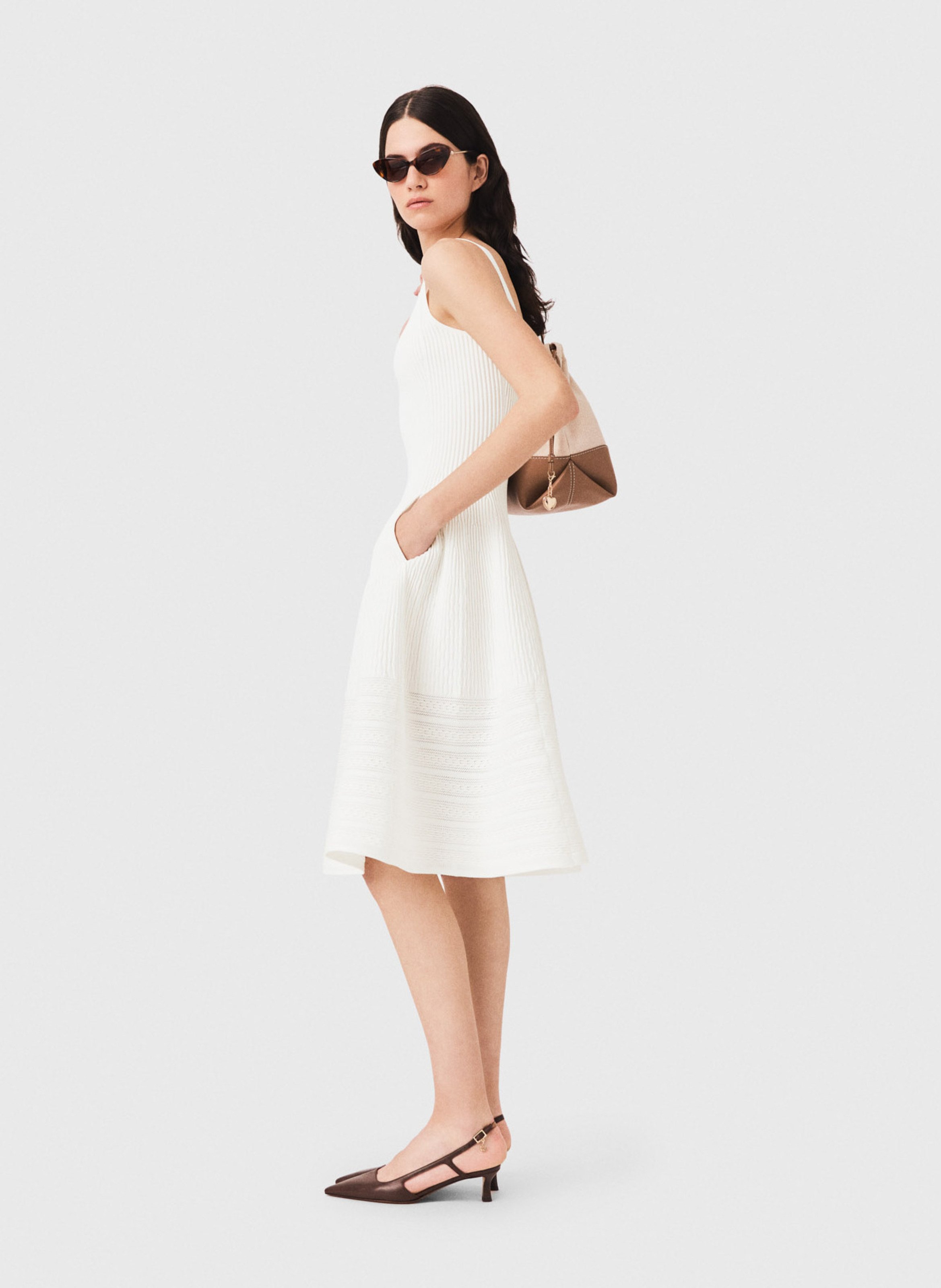 Robe courte en maille MAJE Blanc