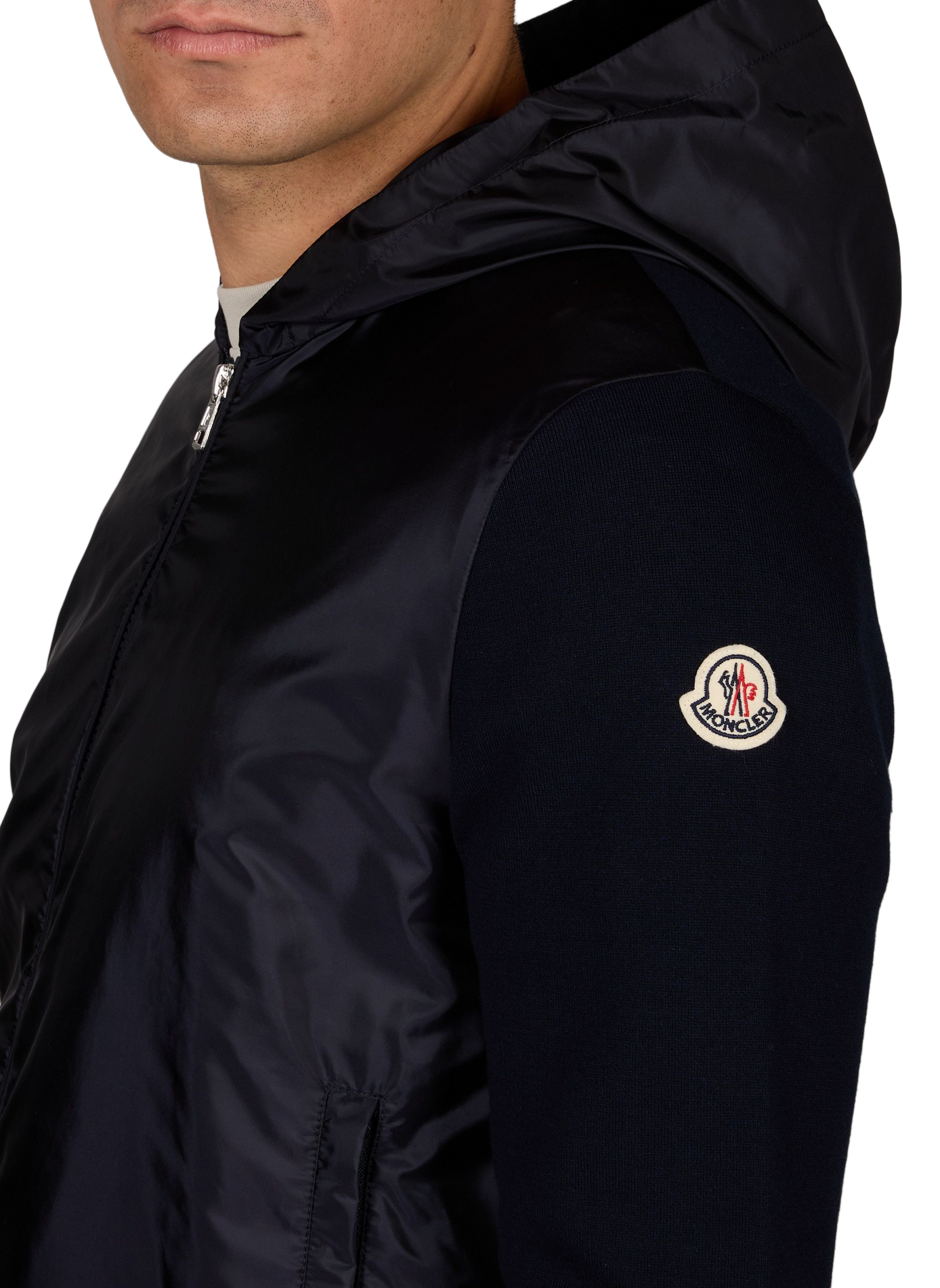 Hoodie vest van gemengd katoen MONCLER Blauw