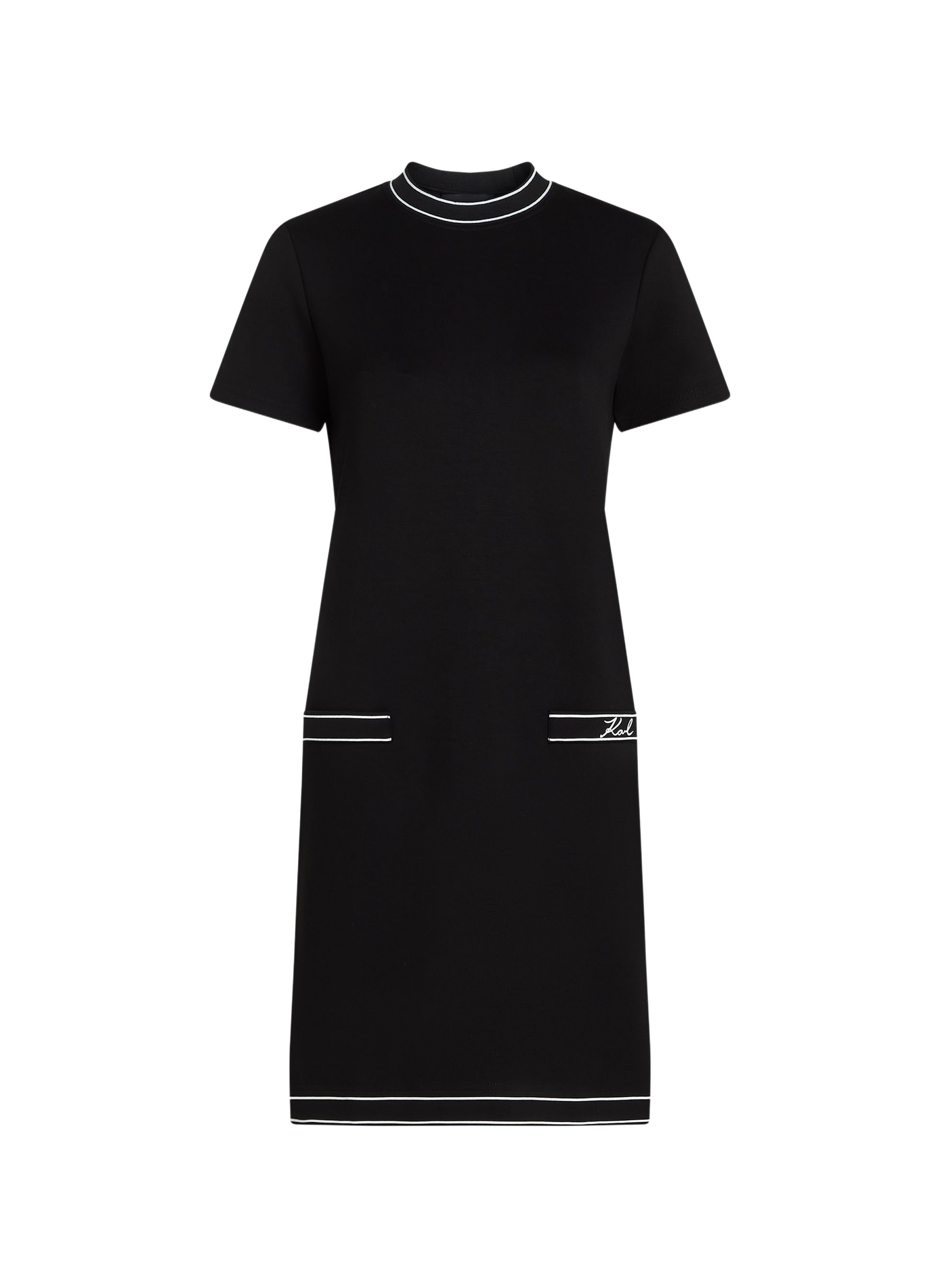 Round neck short dress KARL LAGERFELD Black