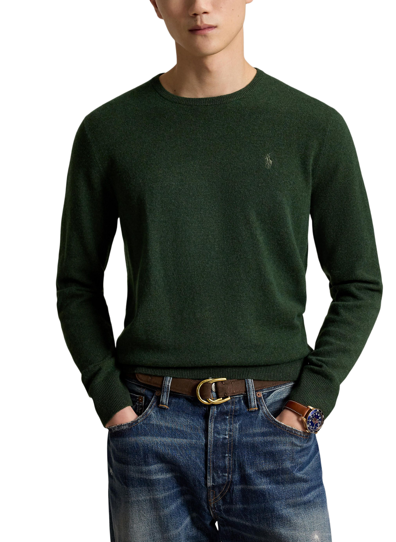 Pull col rond en laine | Vert POLO RALPH LAUREN Homme