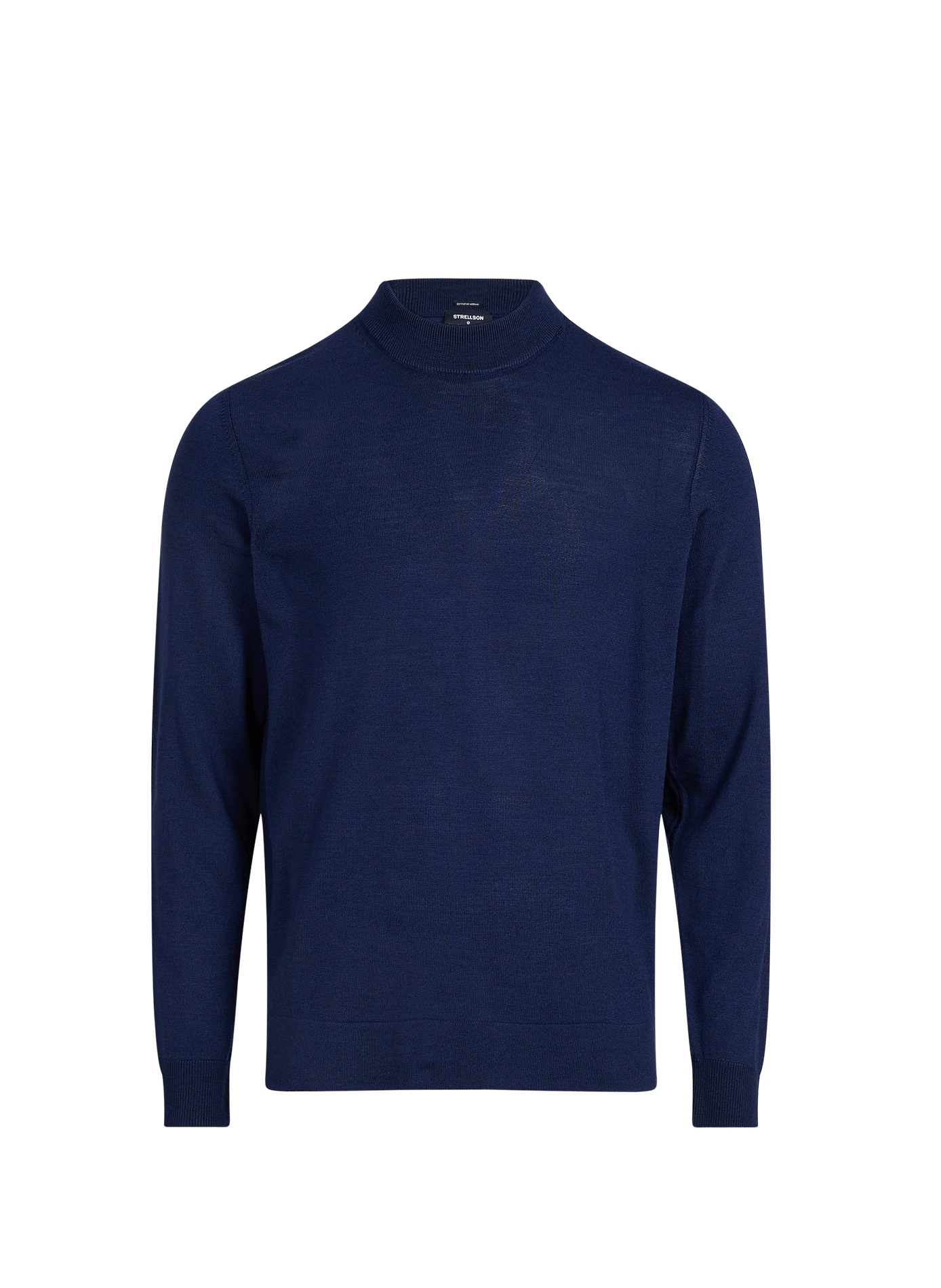 Pull Marek droit col montant en laine vierge STRELLSON Bleu