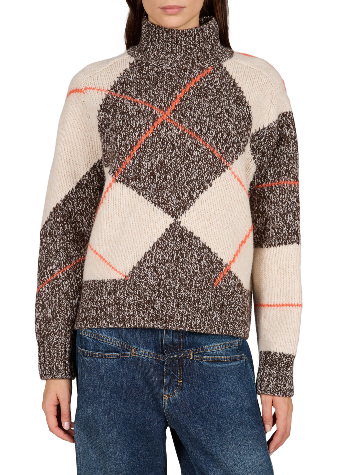 Pull col montant en laine mélangée CLOSED Multicolore