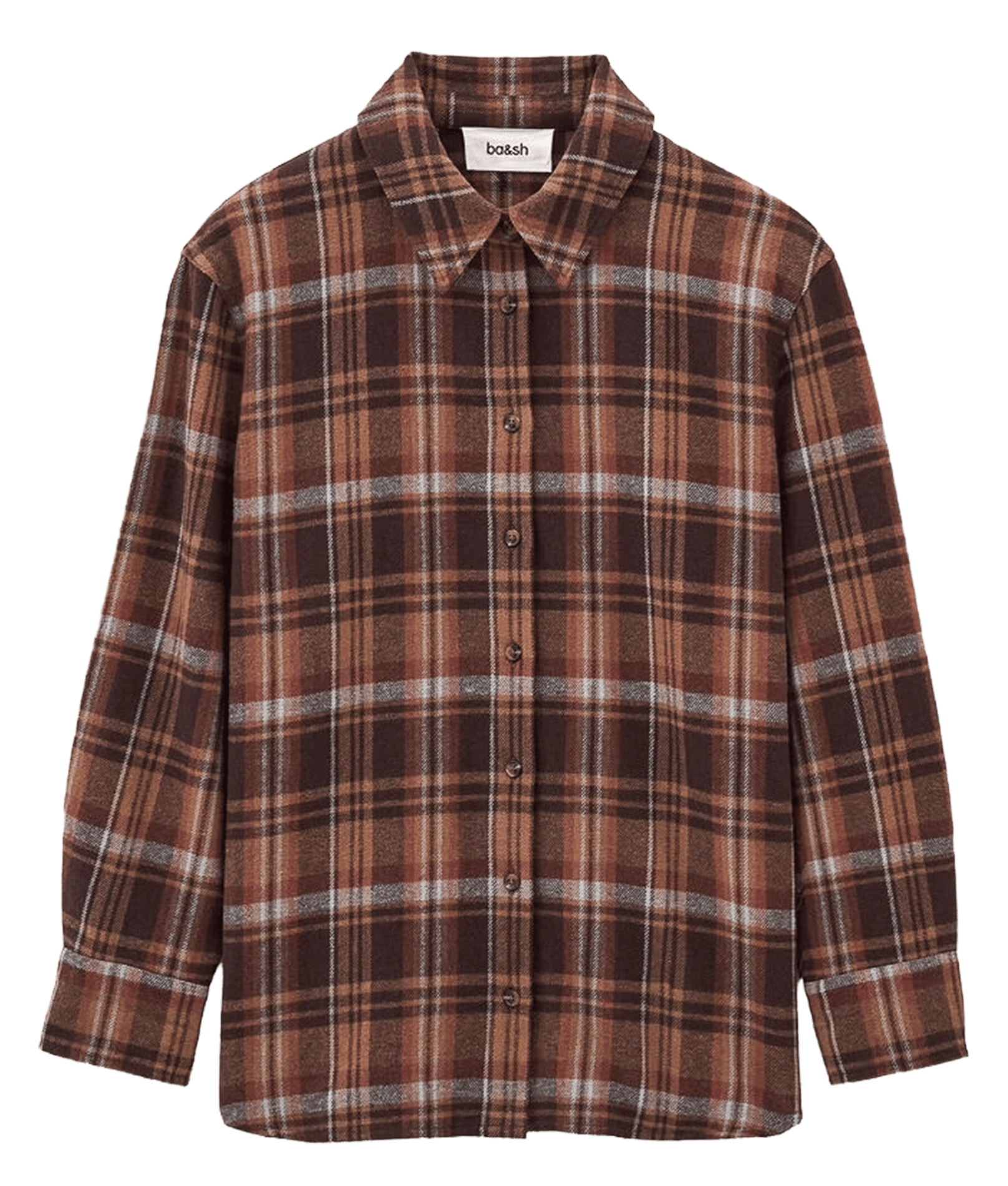 Chemise droite à carreaux en coton roxea BA&SH Bruin