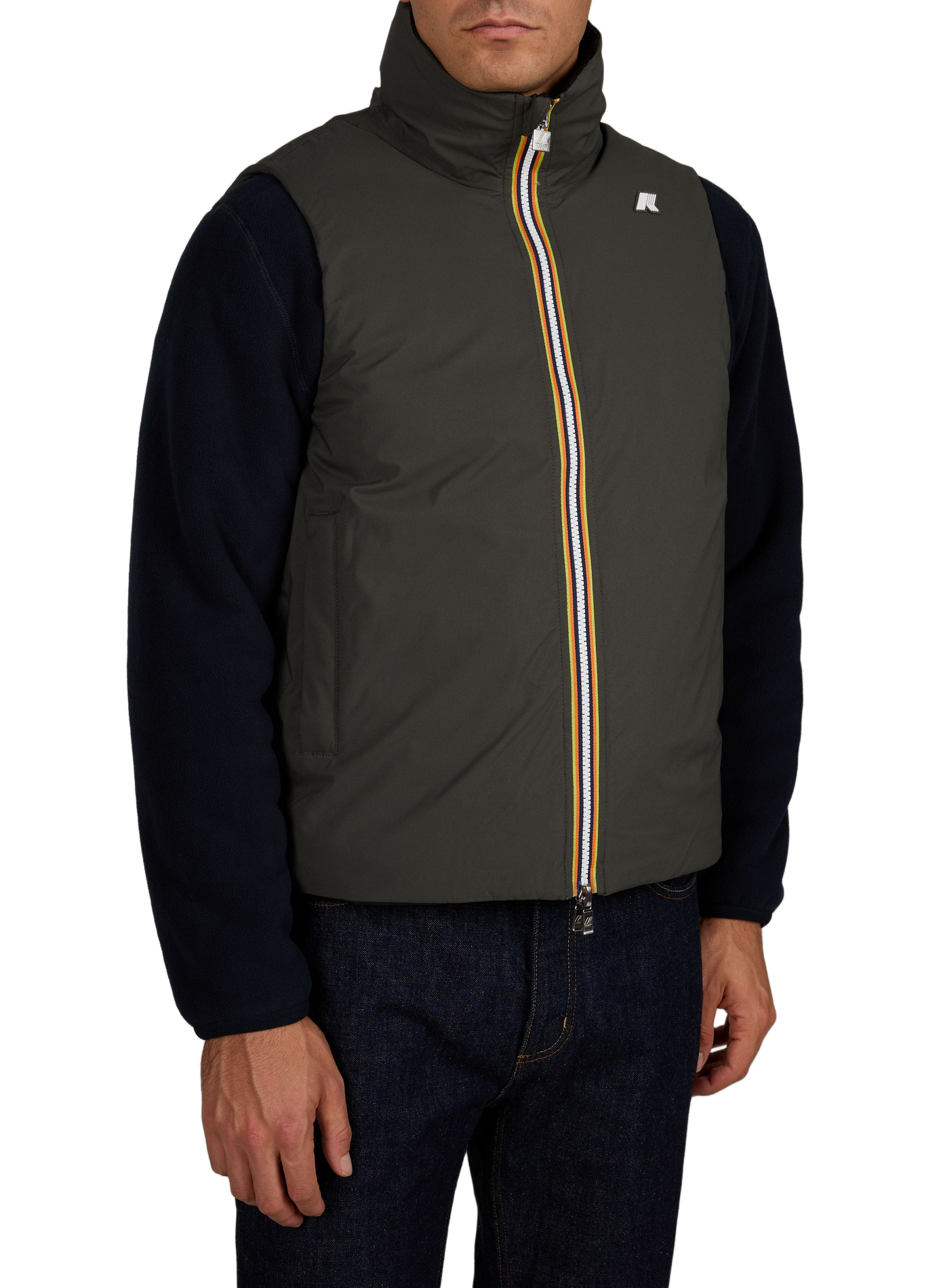 Valen straight high-neck reversible vest K-WAY Khaki