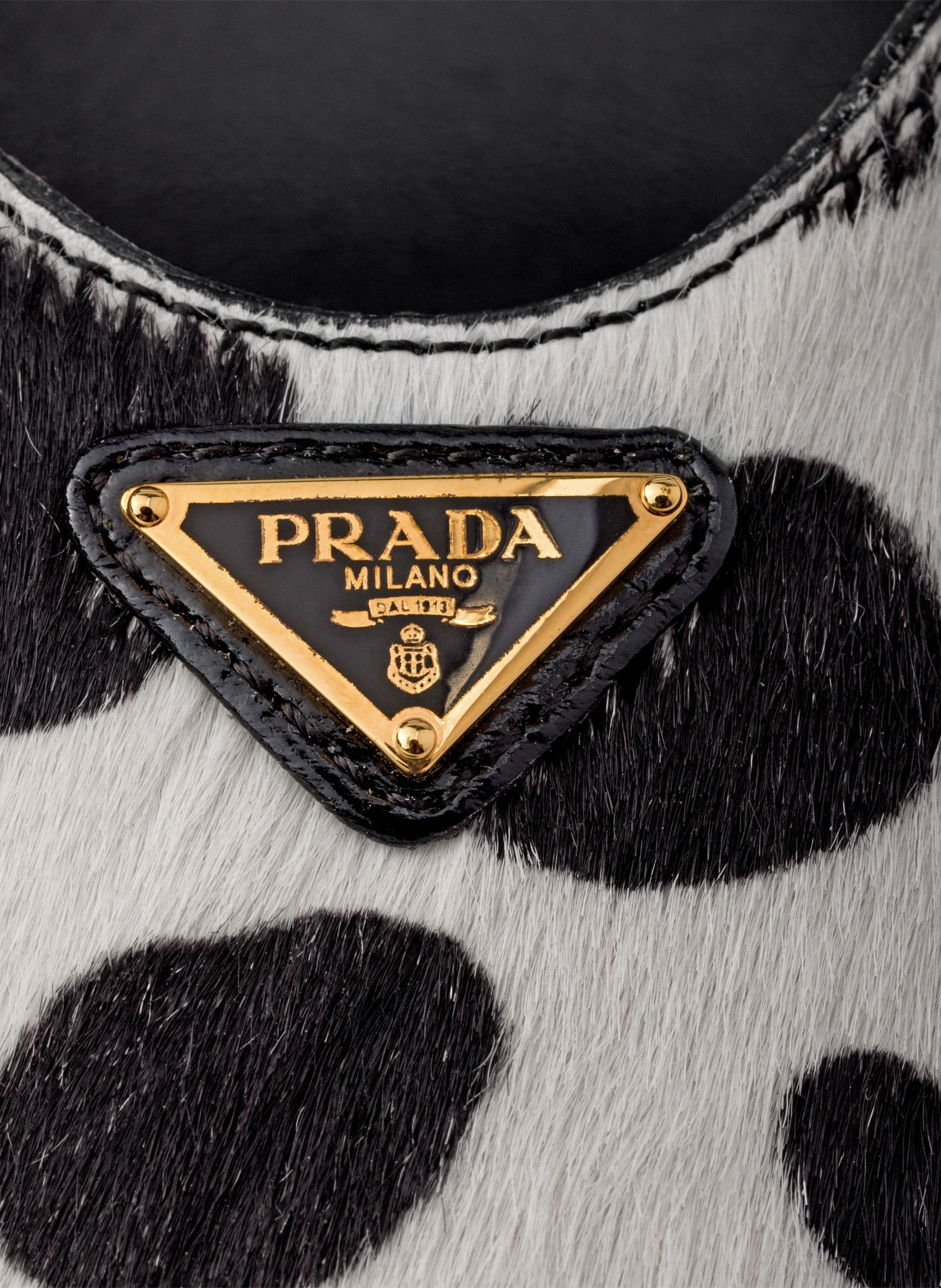 Escarpins à bride arrière en cuir de veau imprimé PRADA Blanc