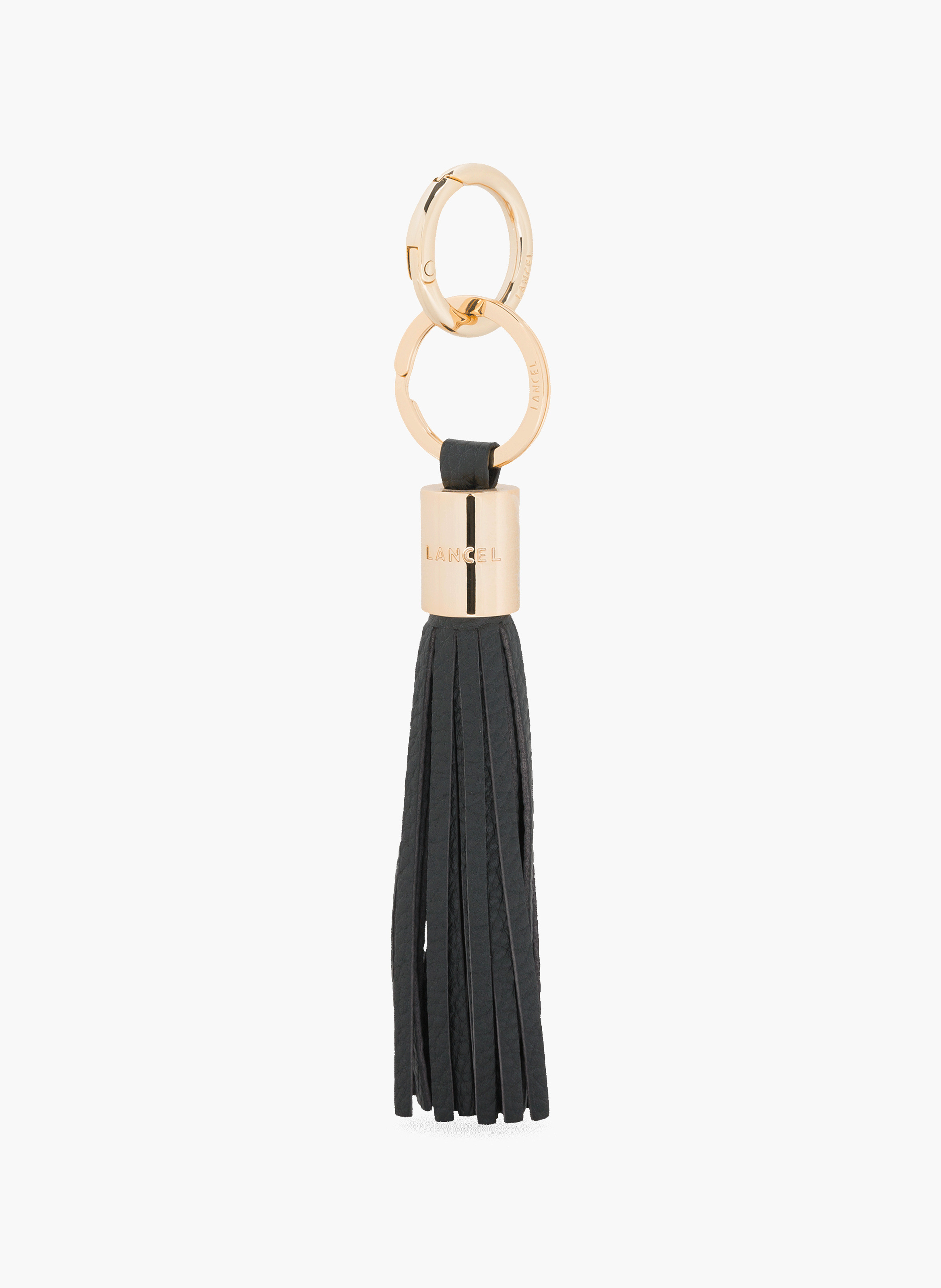 Sleutelhanger met pompon van Lancel's Premier Flirt in leer LANCEL Zwart