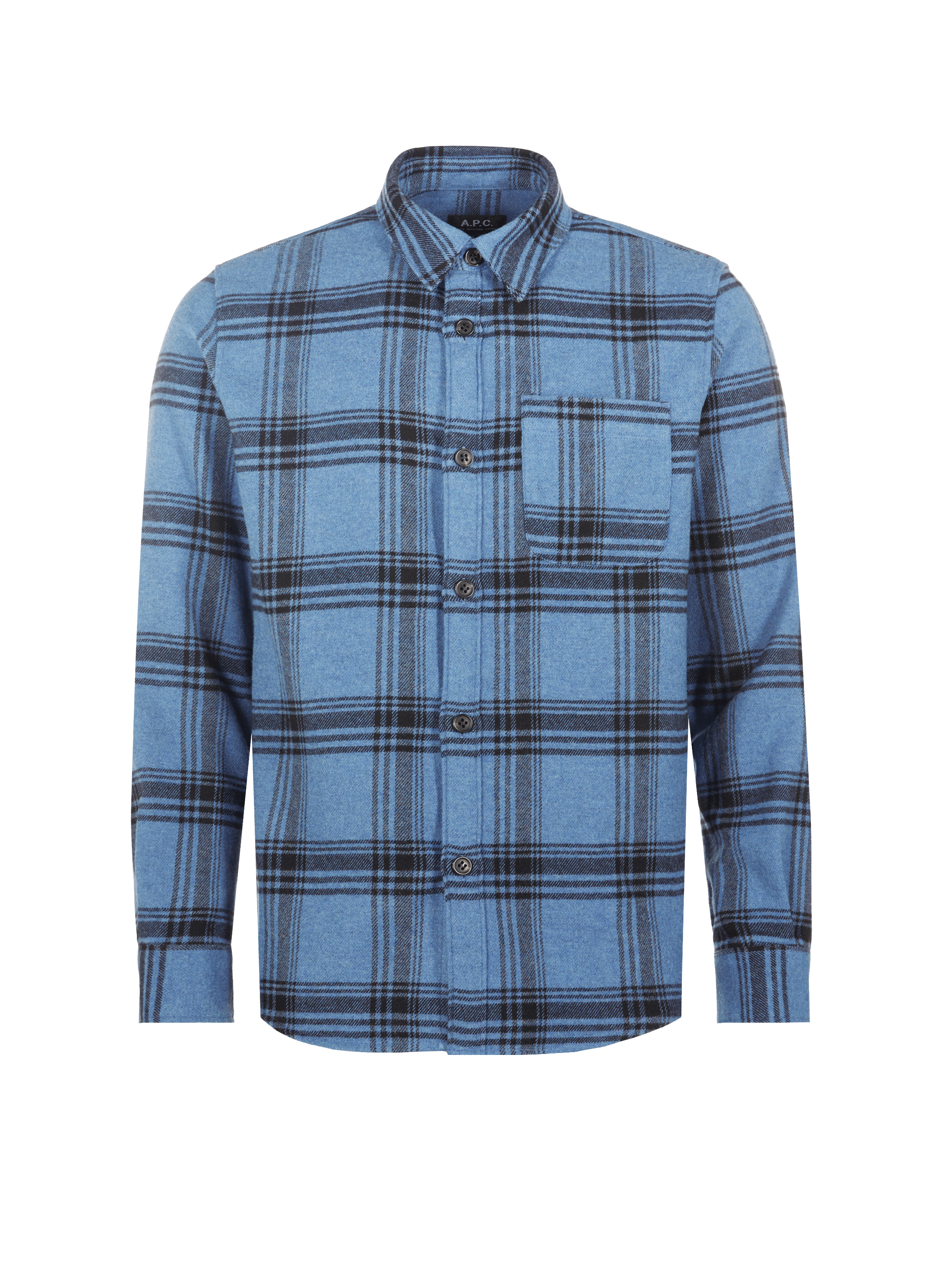 Surchemise Trek à carreaux en laine et coton mélangés